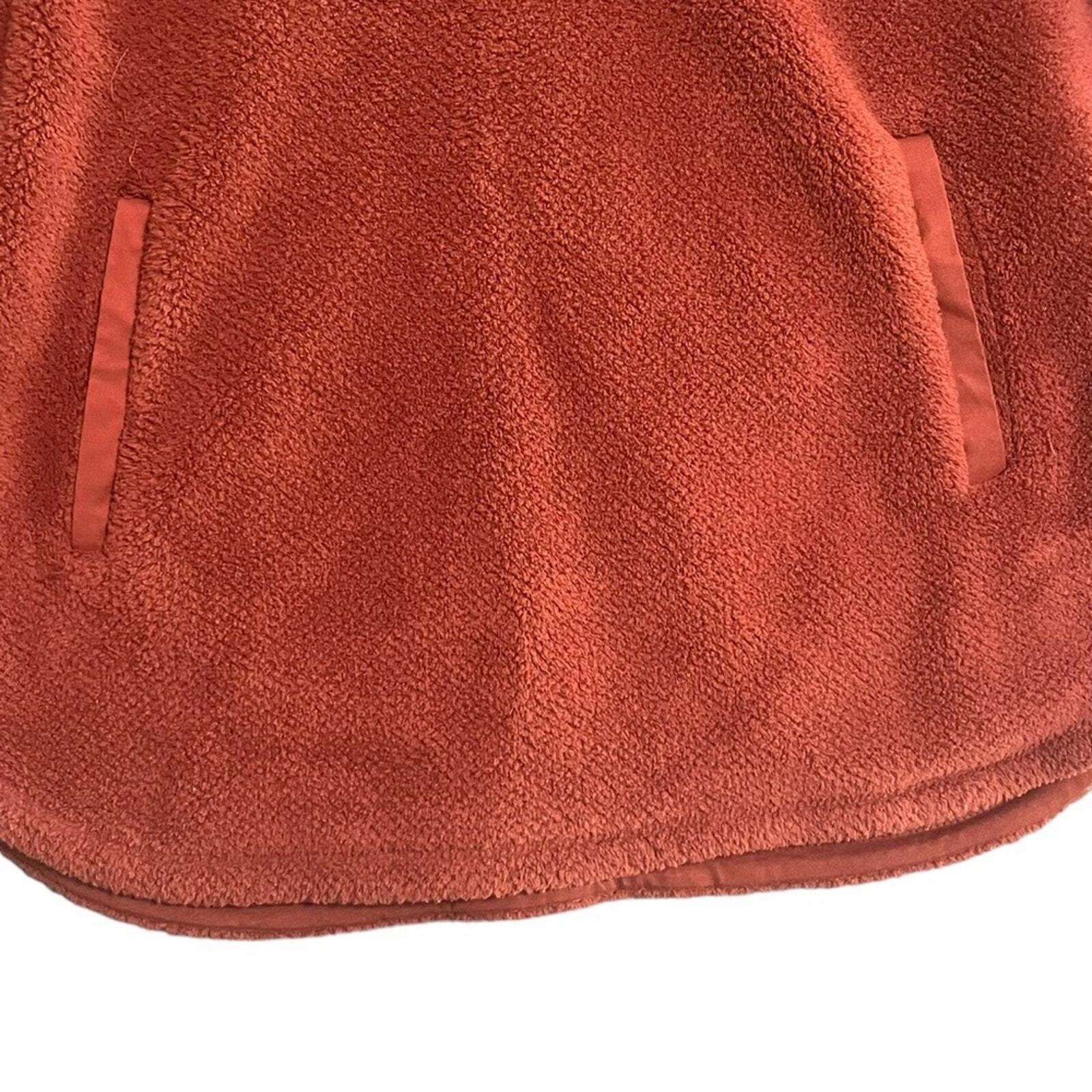Thread & Supply Womens Large Burnt Orange 1/4 Snap Collar Sherpa Pullover