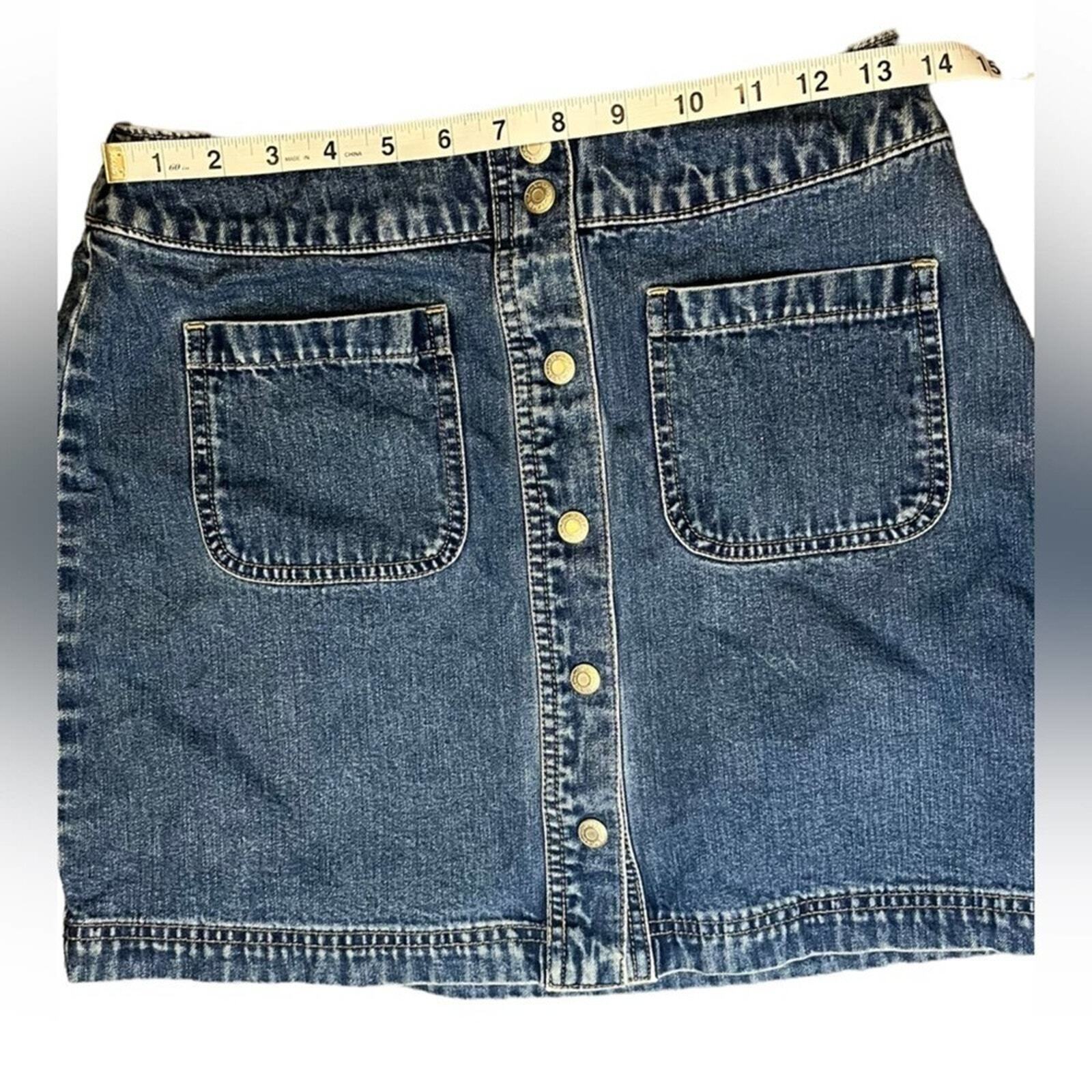 GAP Womens Size 8 Mini Denim Front Button Up Mini Skirt