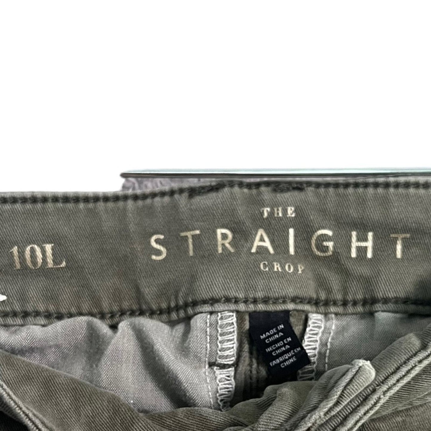 White House Black Market Womens Crop Pants Size 10L Green The Straight 