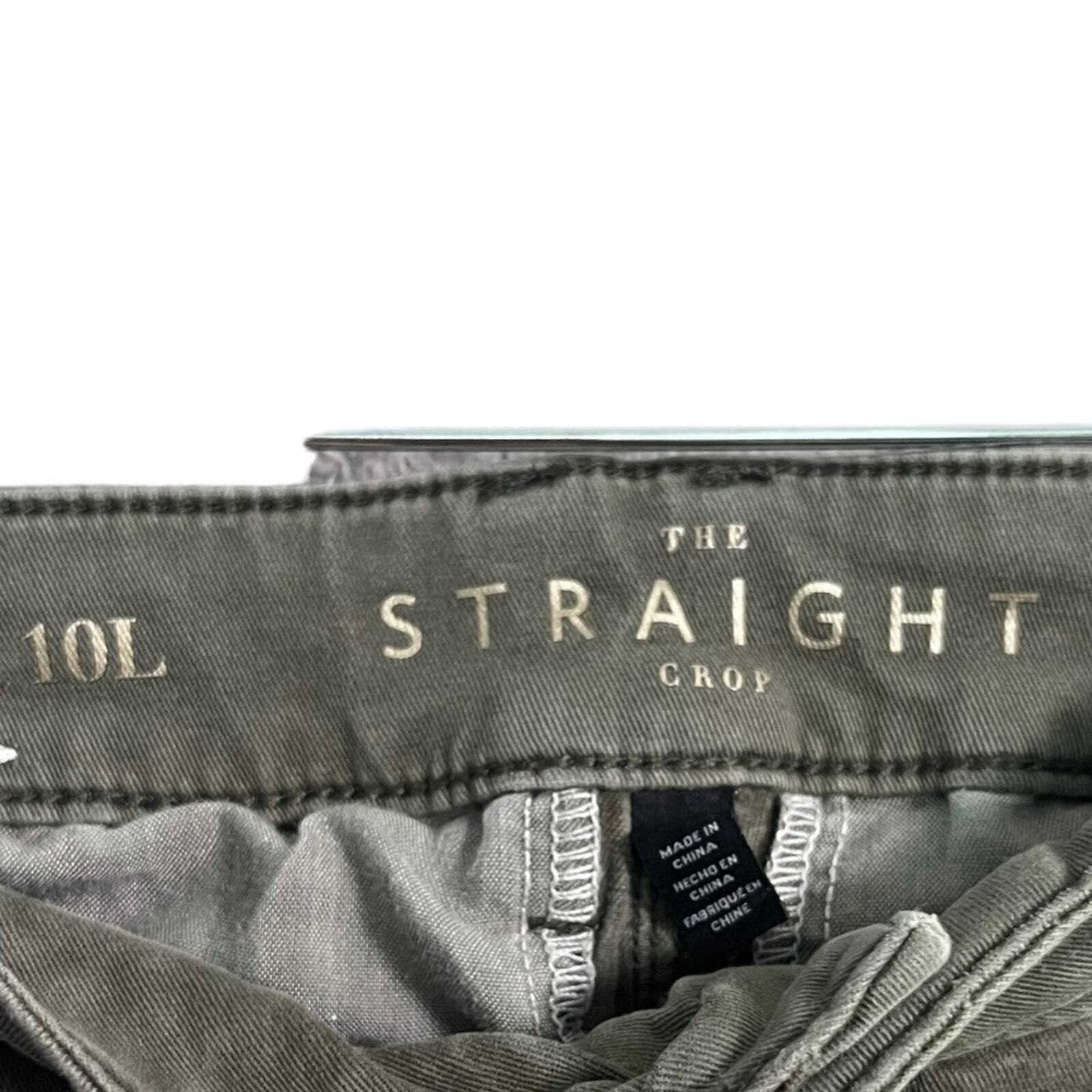 White House Black Market Womens Crop Pants Size 10L Green The Straight 