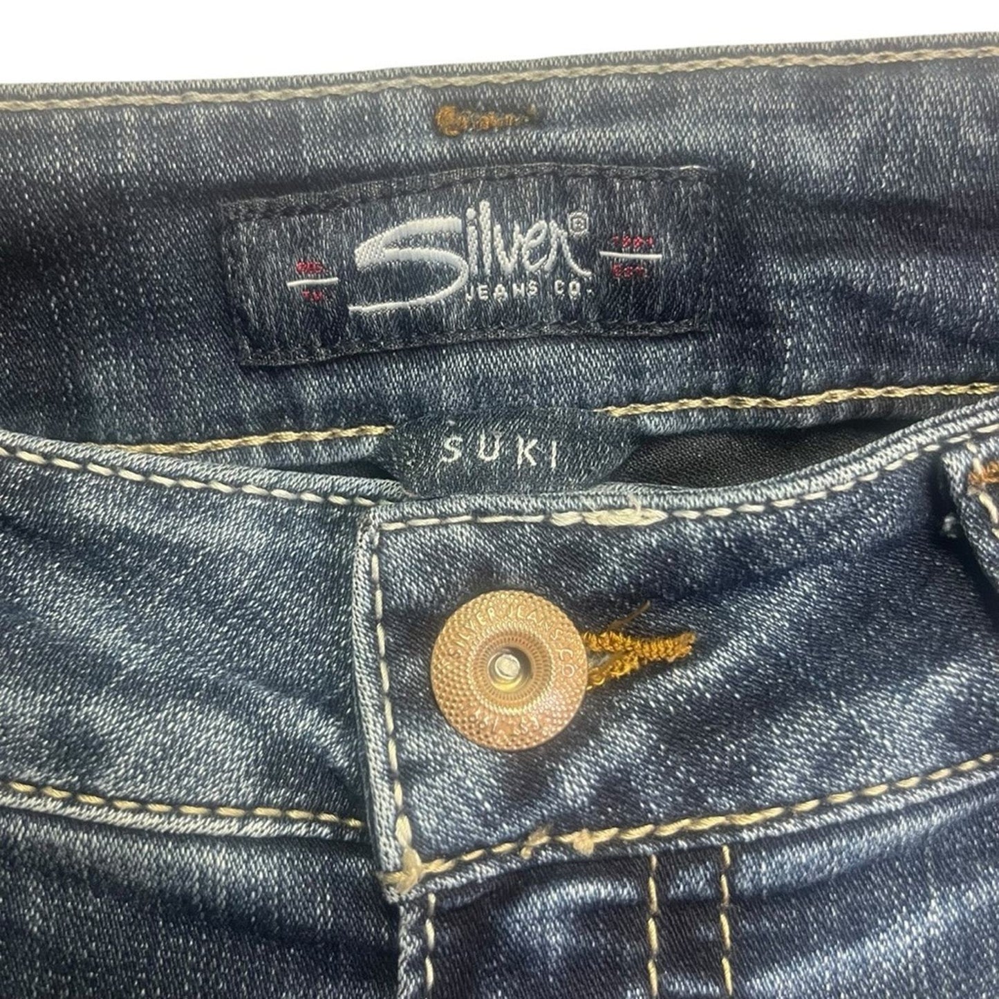 Silver Jeans Co Womens Suki Mid Boot Super Stretch Size 32x31 Medium Wash Jeans