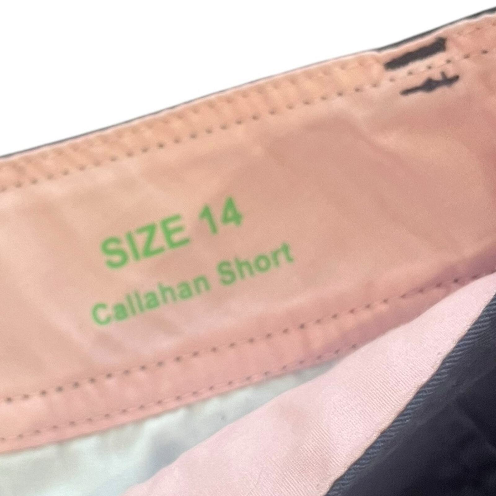 Lilly Pulitzer Womens Callahan Shorts Size 14 Navy Blue Flat Front Chino Simple