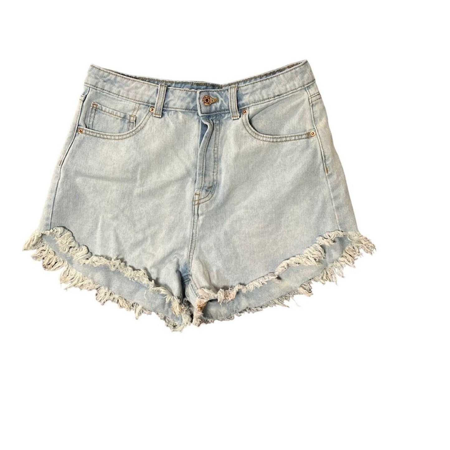 Wild Fable Womens 8 High Rise Distressed Freyed Bottom Light Washed Denim Short