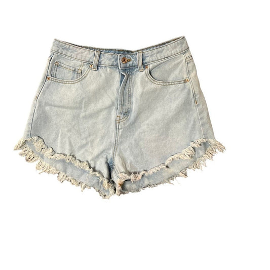 Wild Fable Womens 8 High Rise Distressed Freyed Bottom Light Washed Denim Short