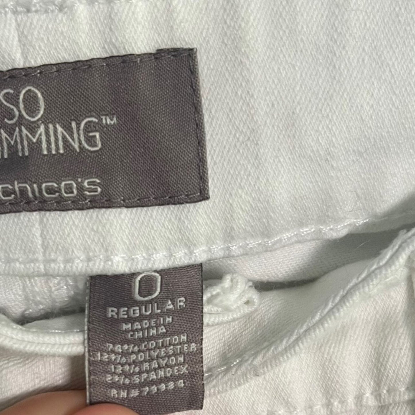 Chico's Womens Jeans Size 0R (S/4) White So Slimming Bootcut 