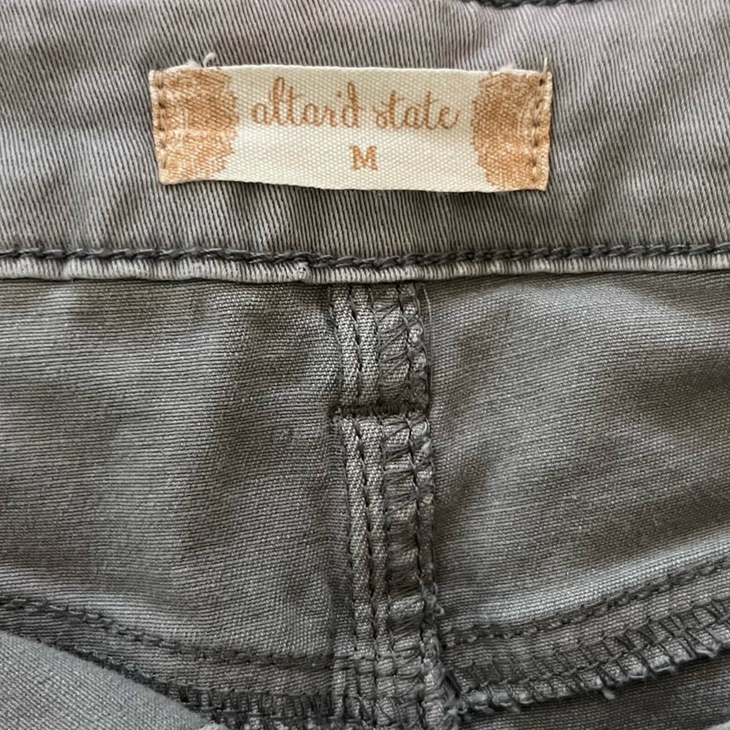 Altar'd State Womens Size M Gray Button Up Denim Cargo Mini Skirt