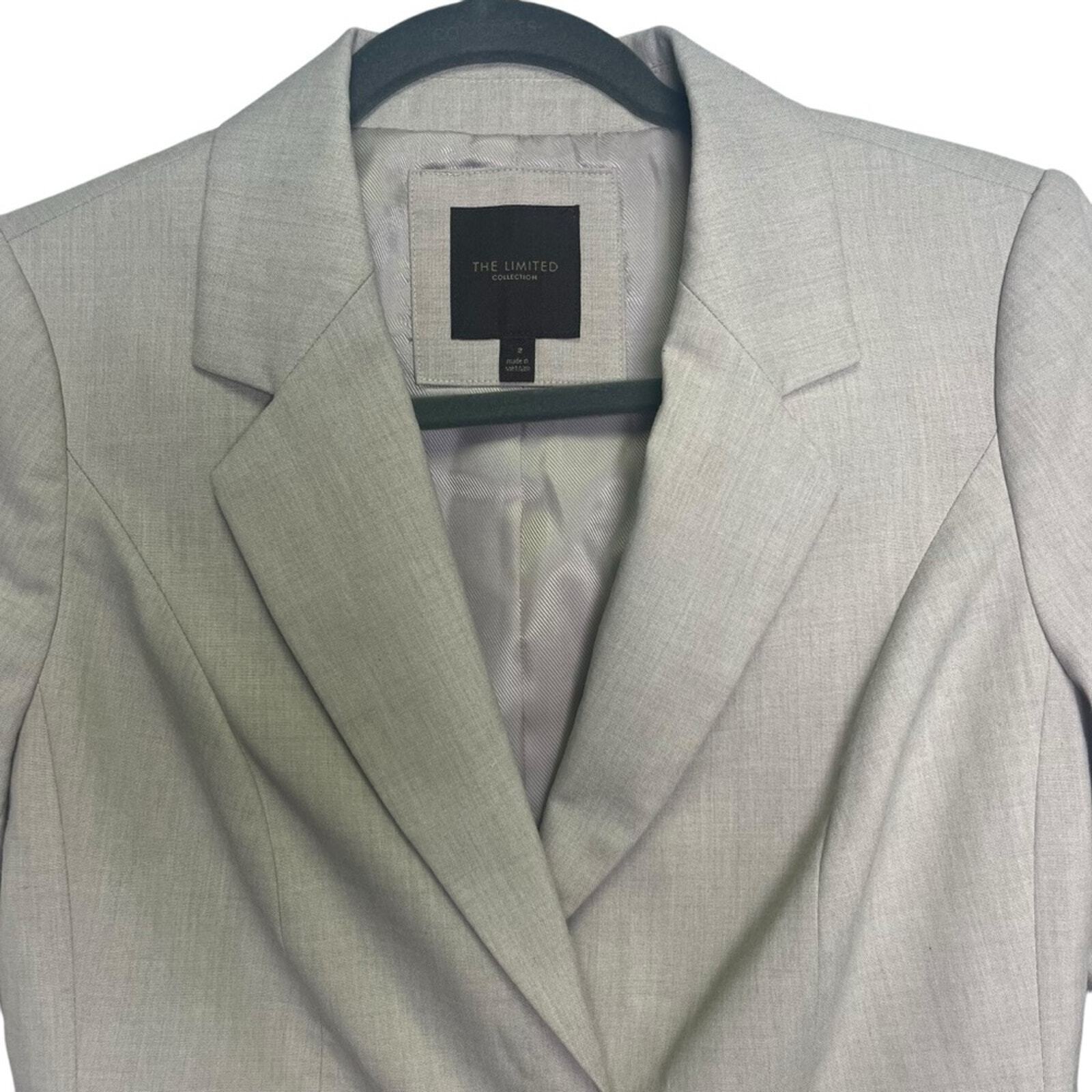 The Limited Collection Womens Size 2 Gray 2 Button Long Sleeve Blazer