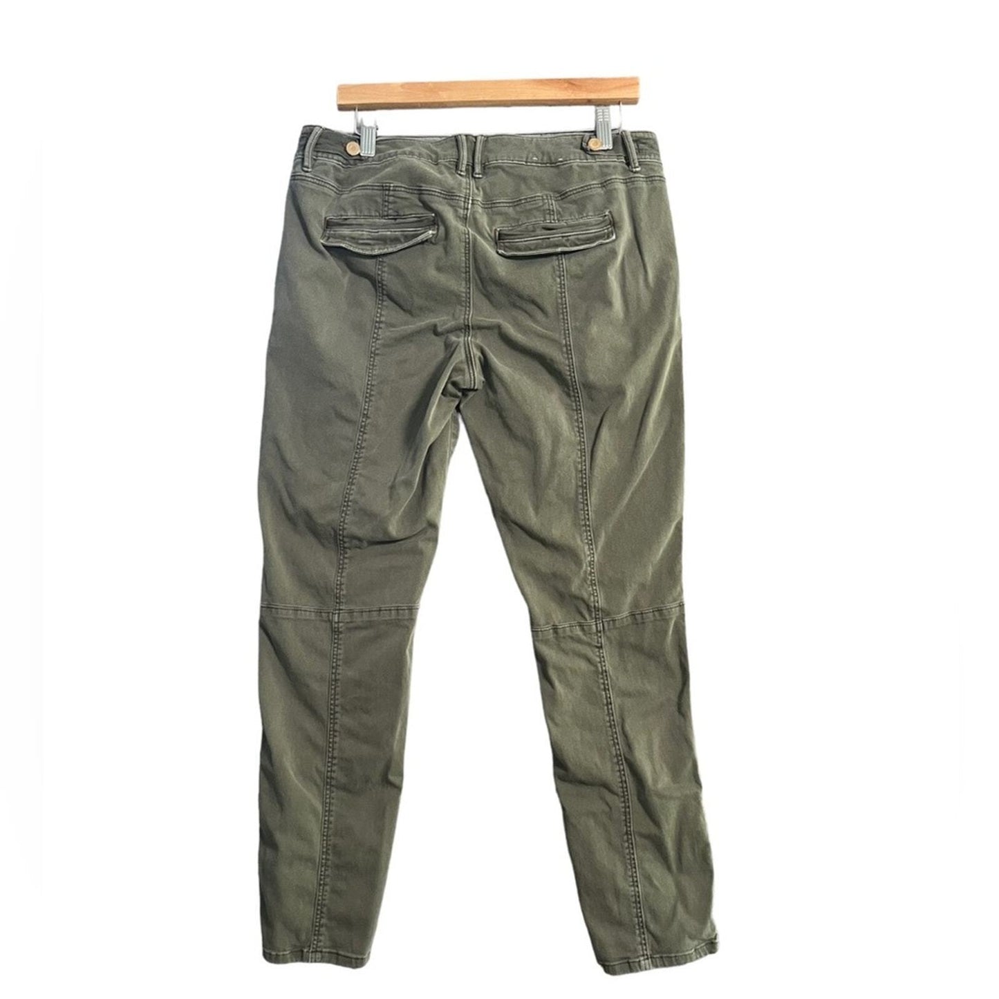 White House Black Market Womens Crop Pants Size 10L Green The Straight 