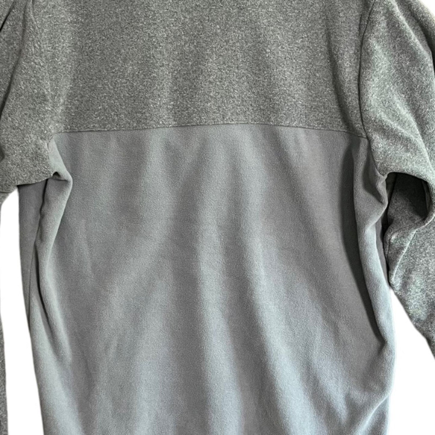 Columbia Mens Medium Fleece 1/4 Snap Pullover Gray w/ Yellow Trim