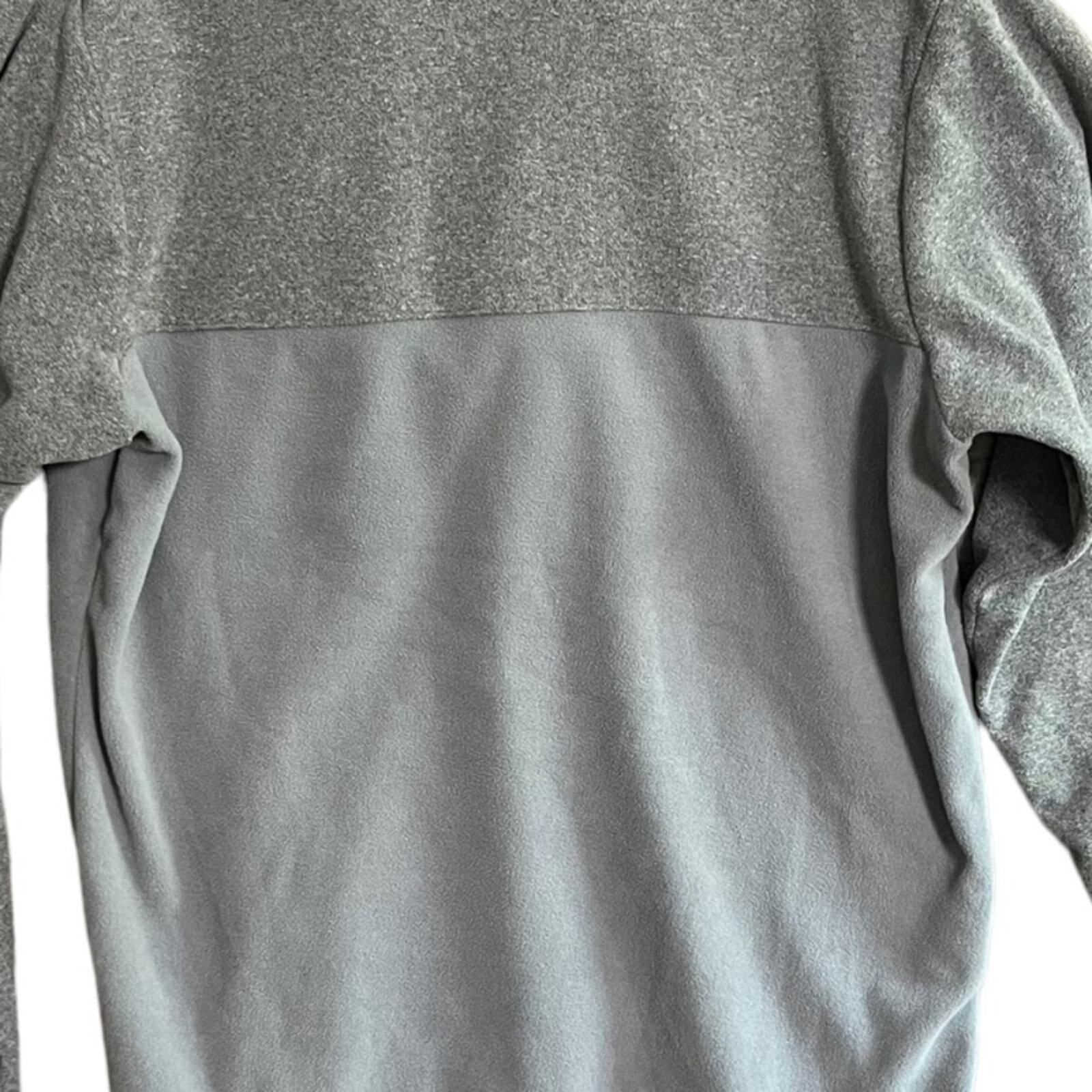 Columbia Mens Medium Fleece 1/4 Snap Pullover Gray w/ Yellow Trim
