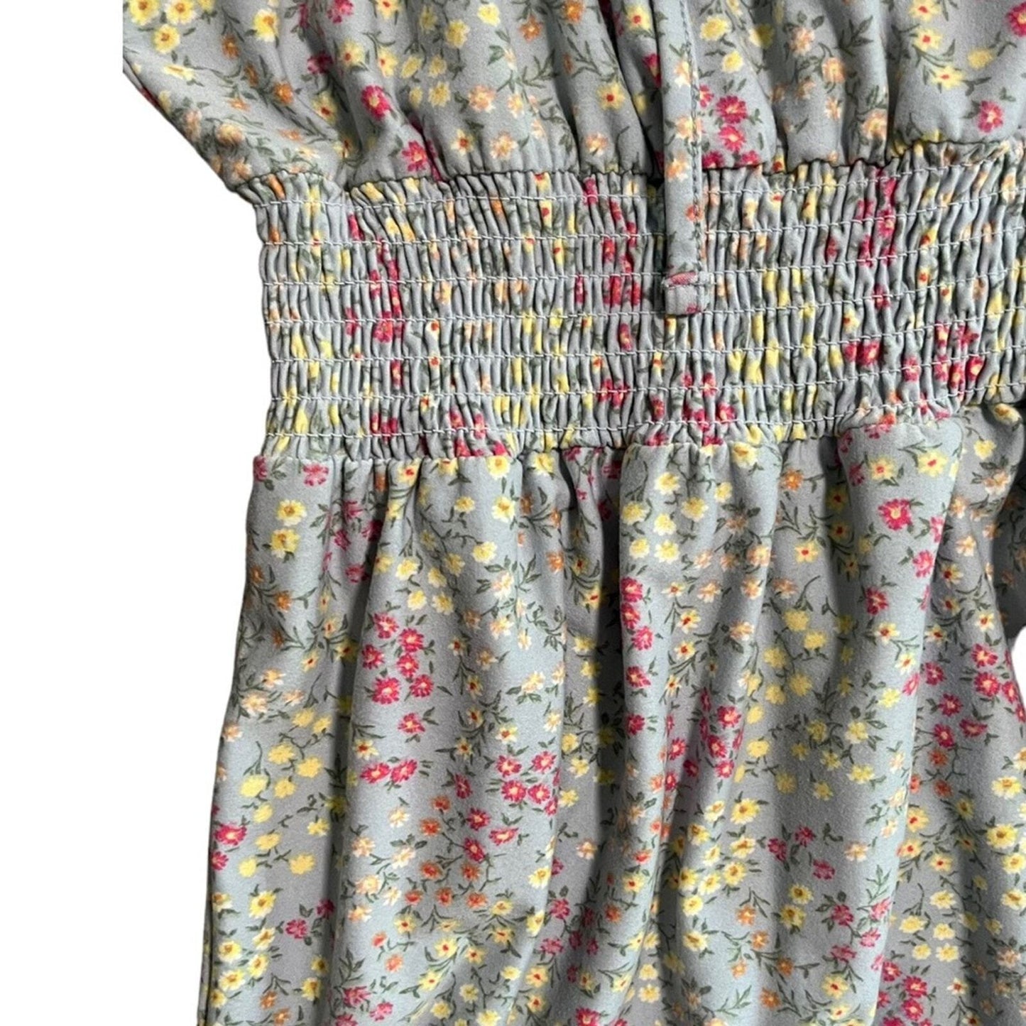 No Comment Womens Medium Blue Floral Short Elastic Off Shoulder Mini Dress