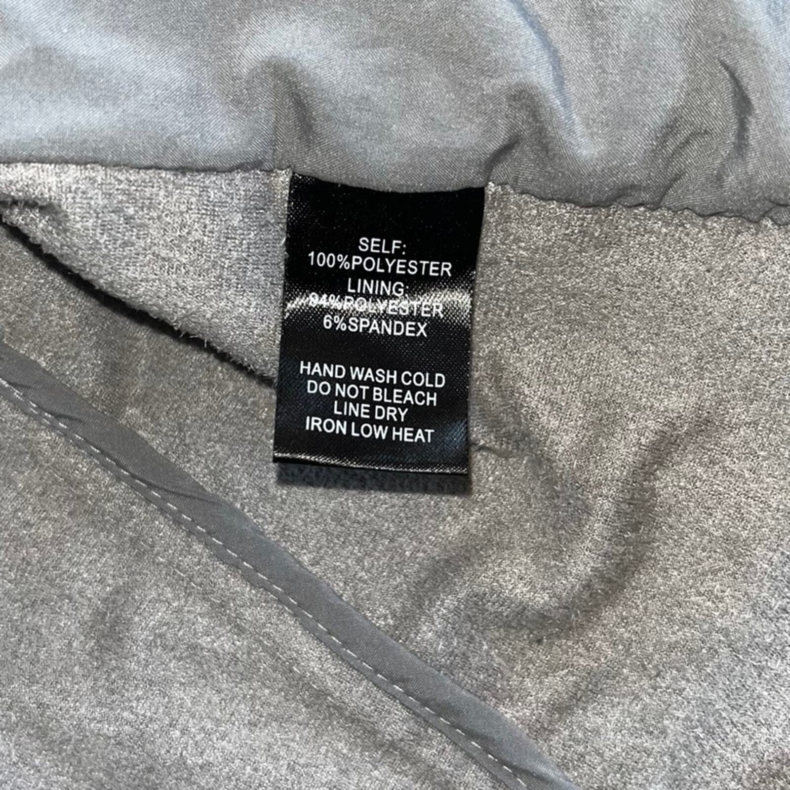 Lulus Womens Large Gray Faux Suede Zip Moto Jacket