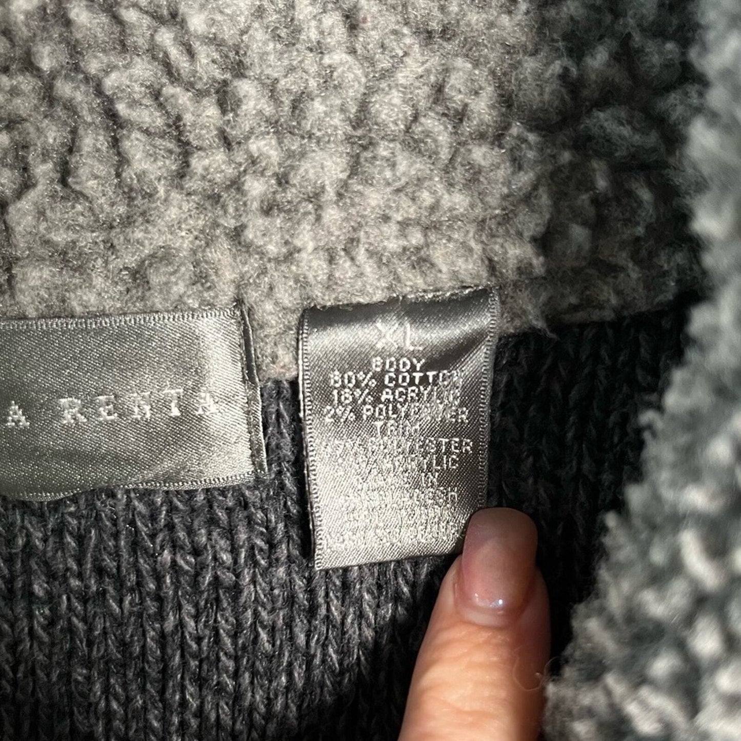 Oscar de la Renta Men's XL Quarter Zip Gray Casual Pullover 