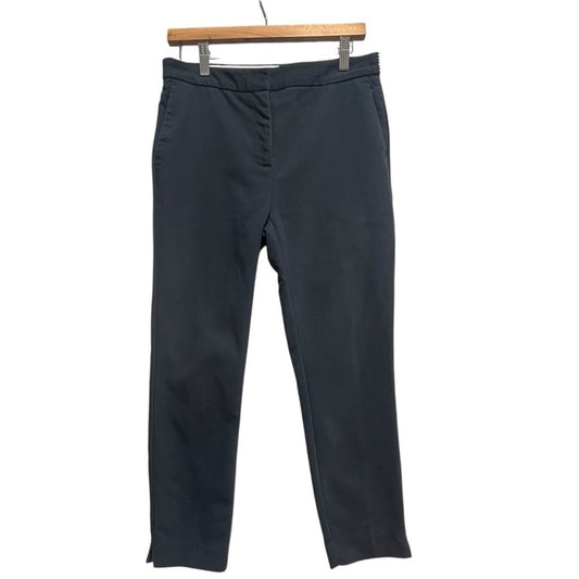 ZARA Womens Size Large Navy Blue Flat Front Ankle Pants Slacks