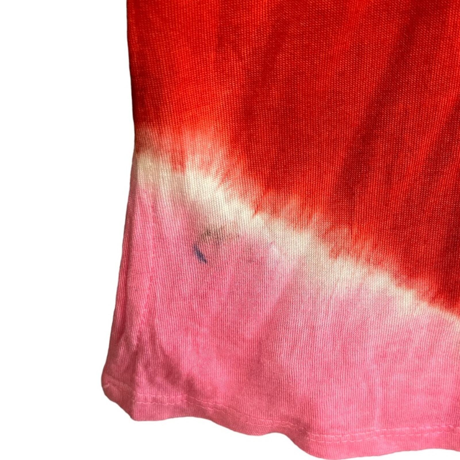 Raviya Womens Small Red Pink Tie Dyed Sequin Neck Lower Sleeve Swim Coverup NWT