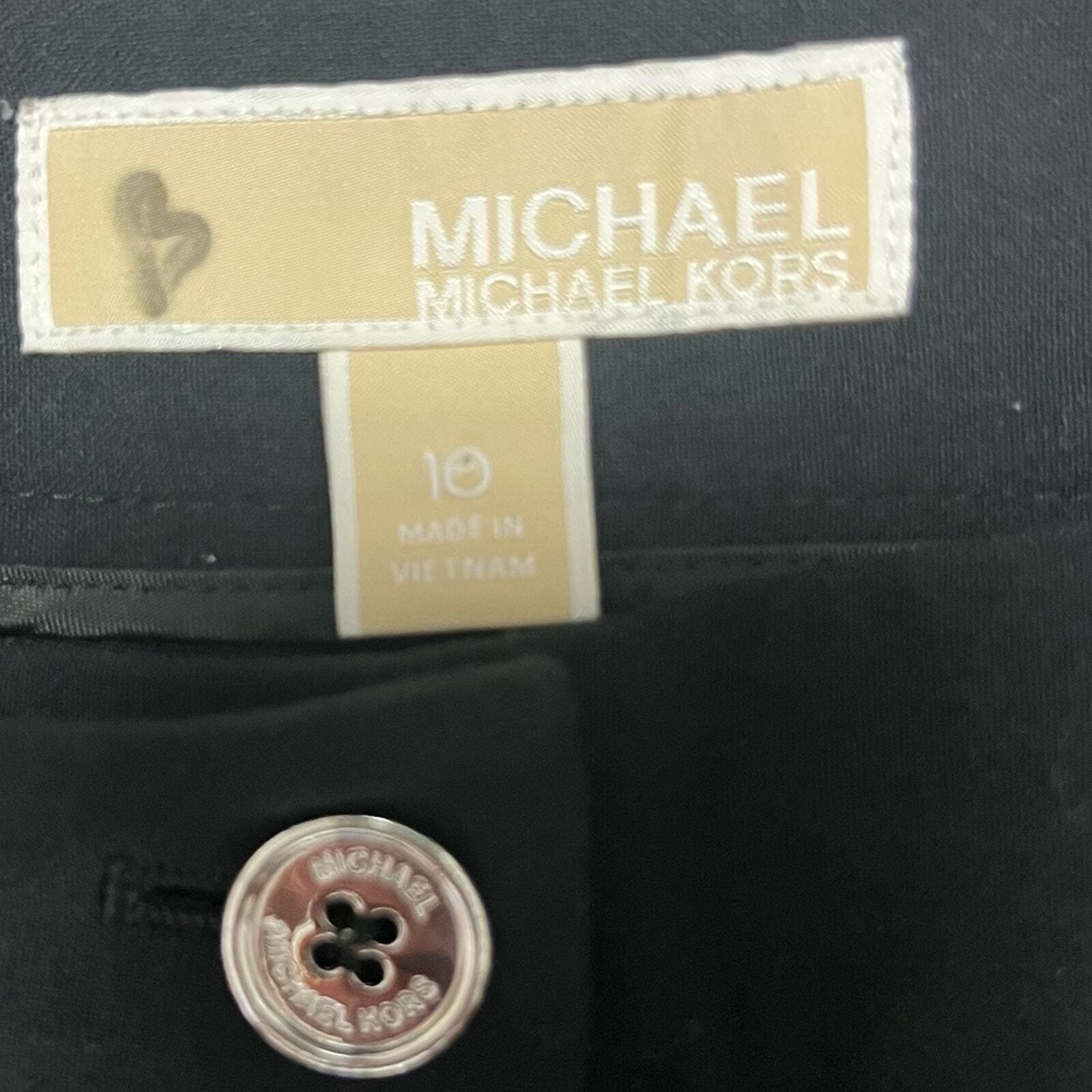 Michael Kors Womens Size 10 Black Casual Pleated Front Pants Slacks