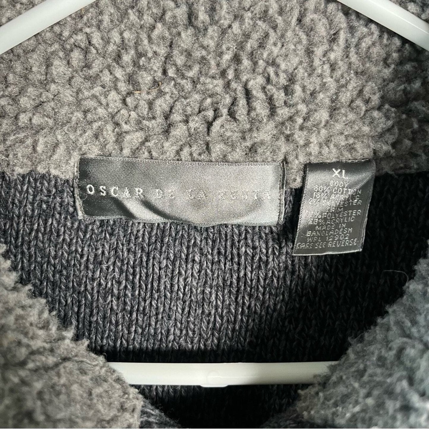 Oscar de la Renta Men's XL Quarter Zip Gray Casual Pullover 