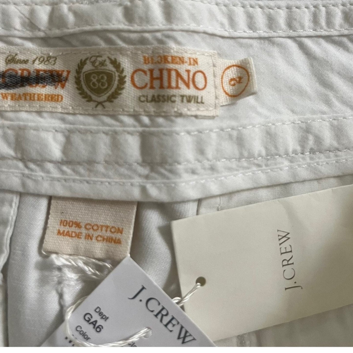 J. Crew Womens Size 2 Weathered Broken In Classic Twill White Chino Shorts NWT