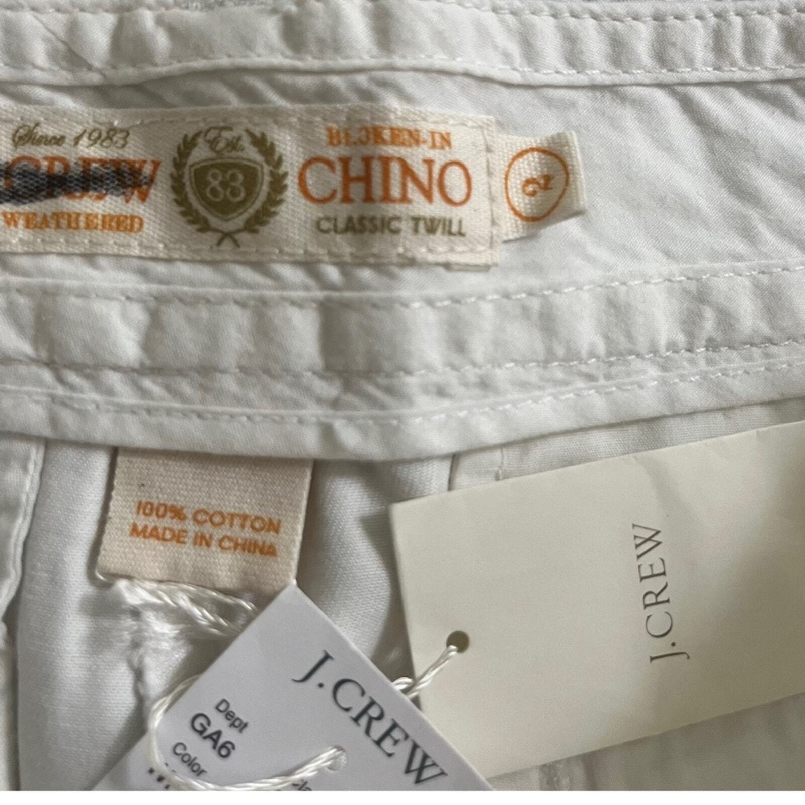 J. Crew Womens Size 2 Weathered Broken In Classic Twill White Chino Shorts NWT