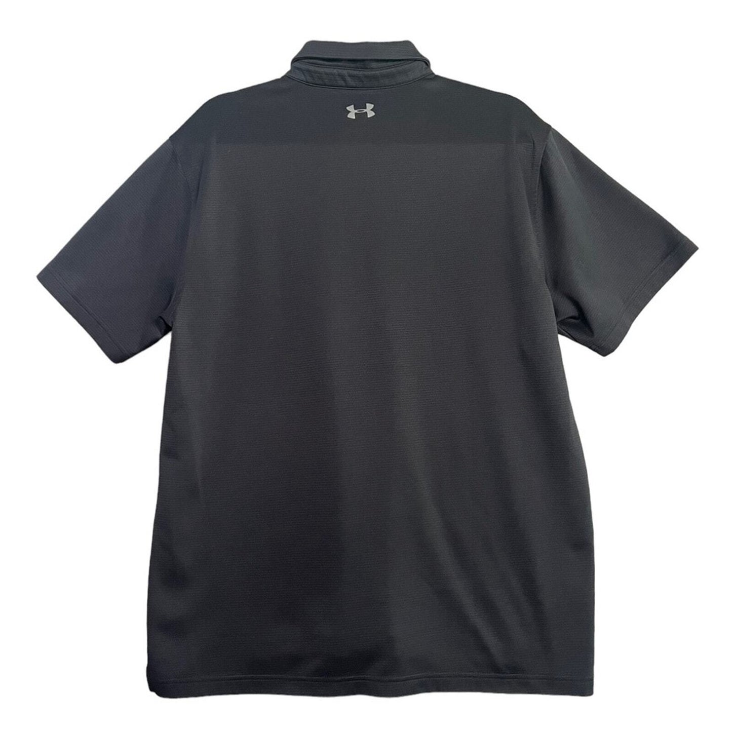 Under Armour Mens XL Black Loose Heatgear Short Sleeve Collared Polo Shirt