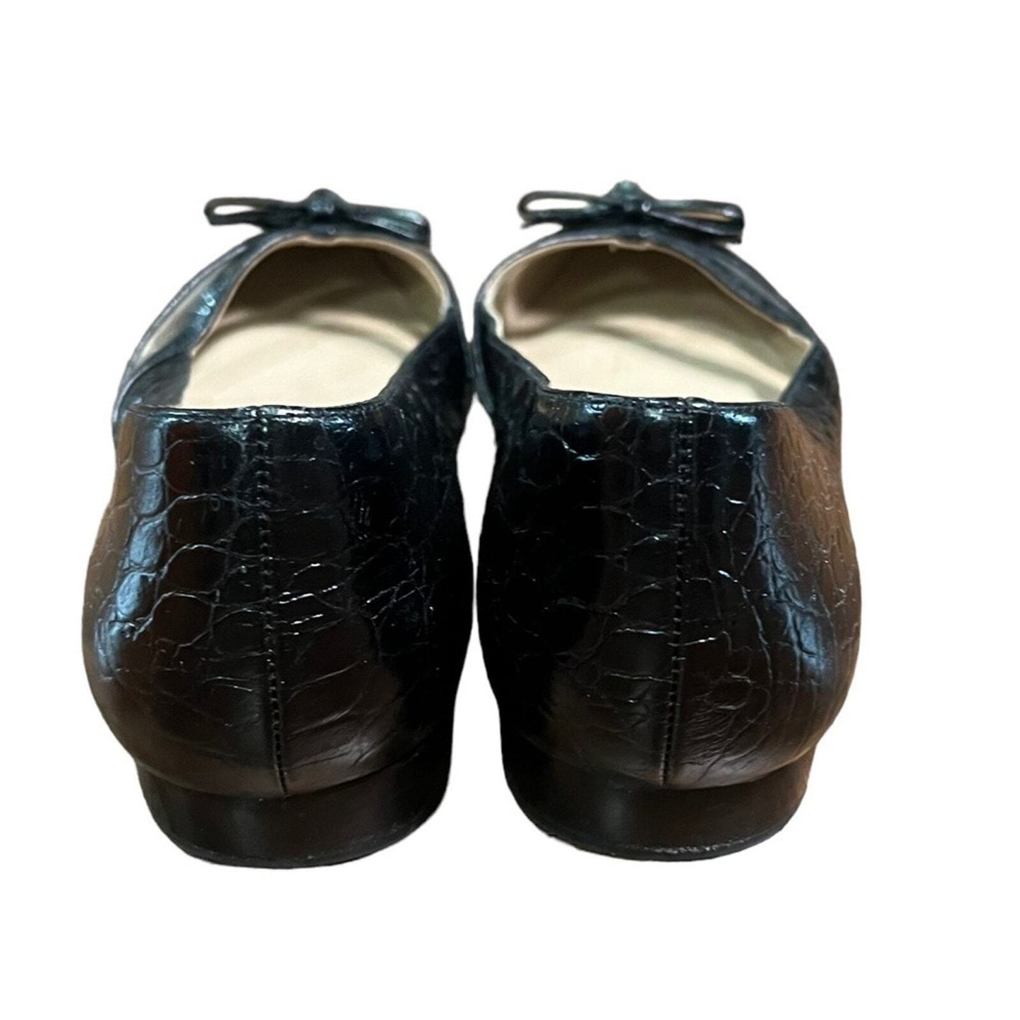 Michael Kors Joey Embossed Leather Bow Flat Size 38