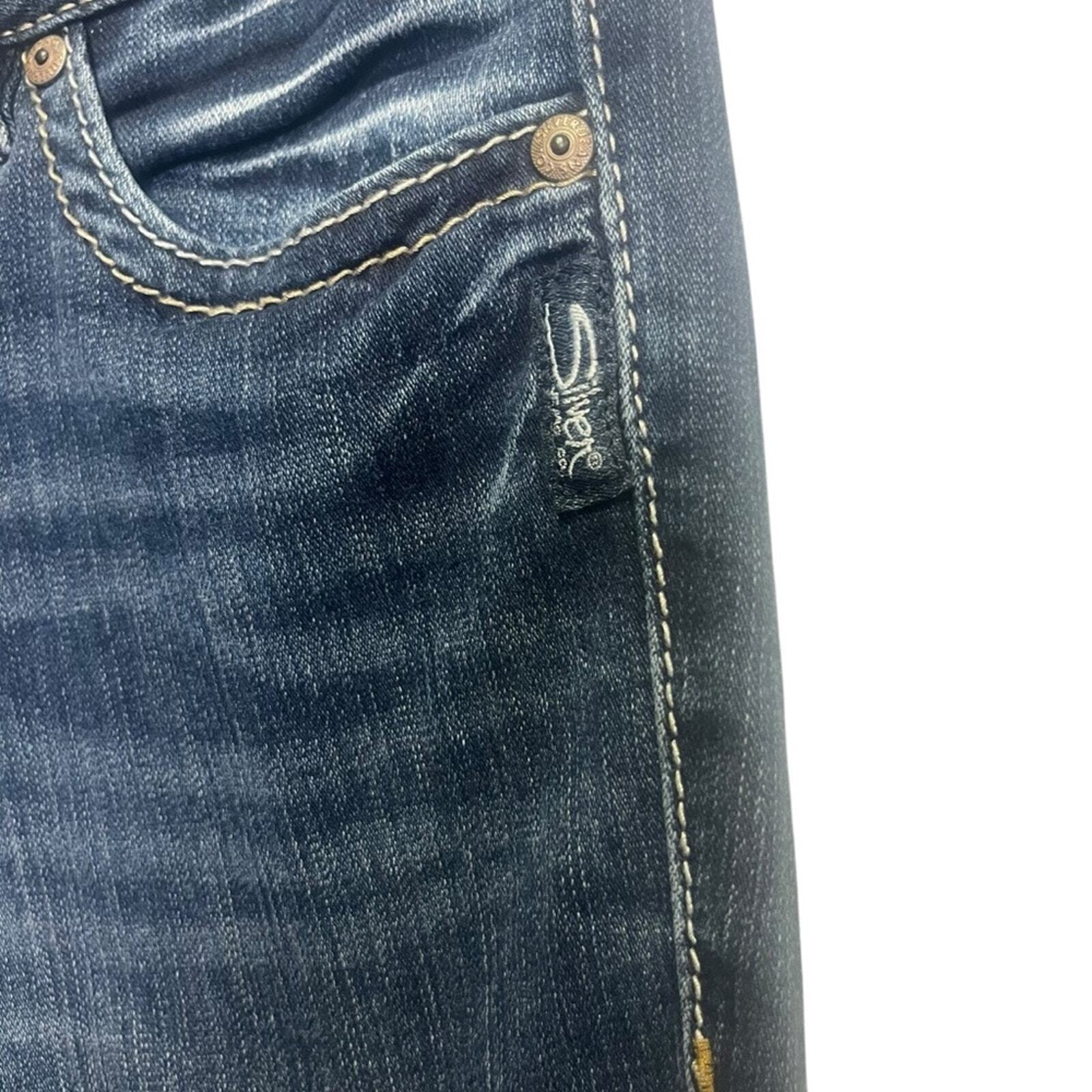 Silver Jeans Co Womens Suki Mid Boot Super Stretch Size 32x31 Medium Wash Jeans