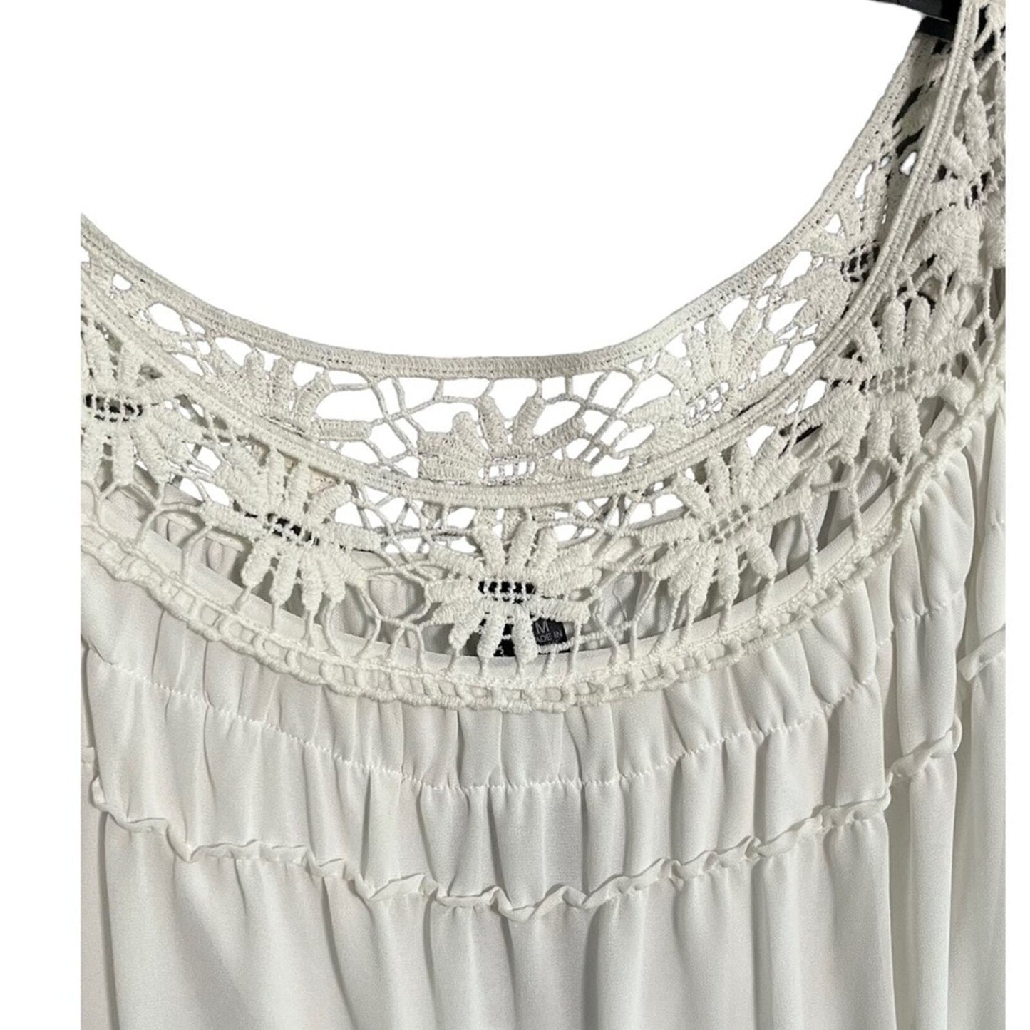 HeartSoul Womens Medium White Mini 3/4 Length Sleeve Dress NWT