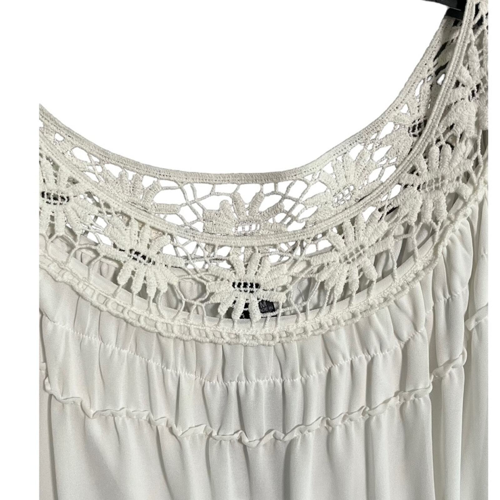 HeartSoul Womens Medium White Mini 3/4 Length Sleeve Dress NWT