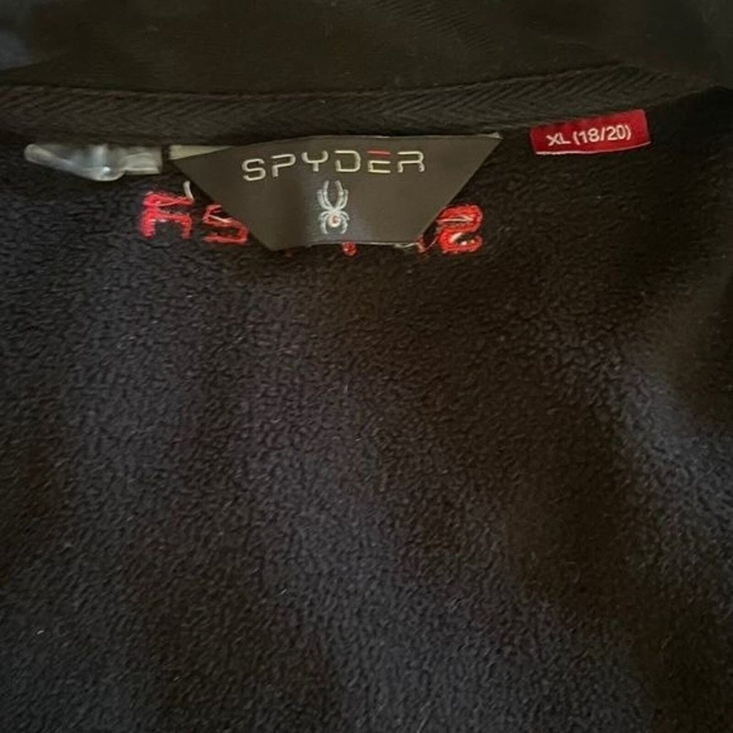 Spyder Boys XL 18/20 Black Red Full Zip Long Sleeve Jacket 