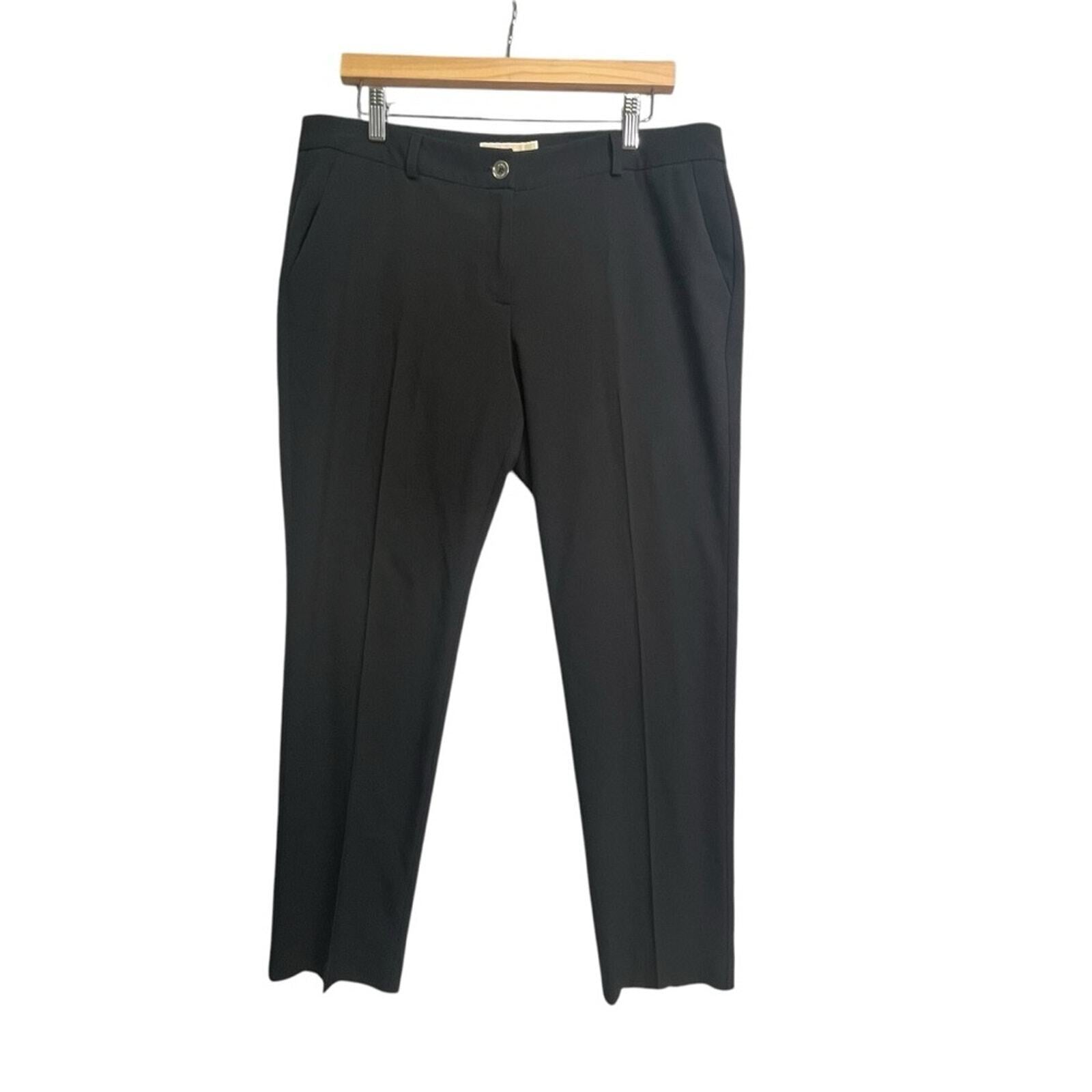 Michael Kors Womens Size 10 Black Casual Pleated Front Pants Slacks