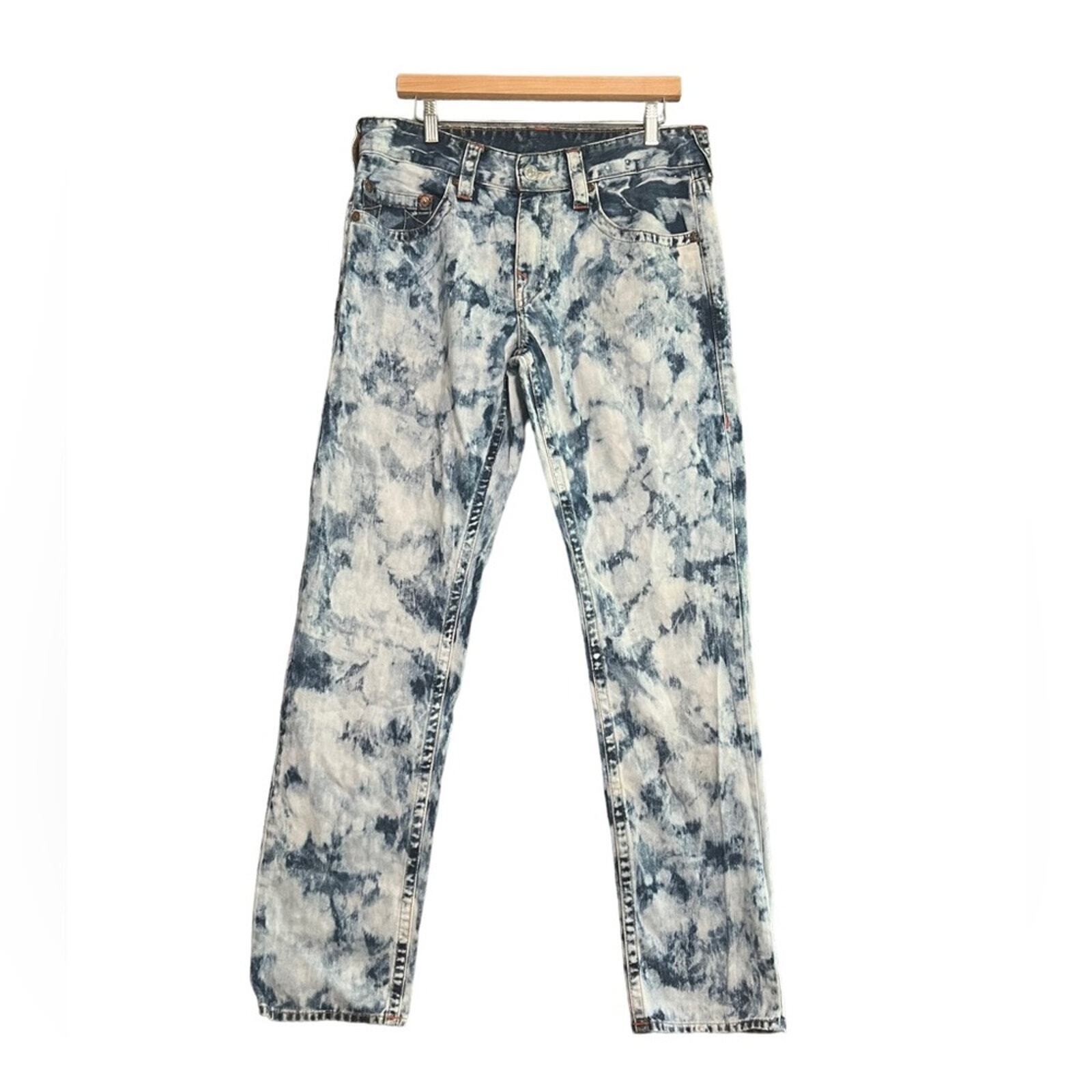 True Religion Mens Size 32 Section Slim Seat Bleached Denim Jeans