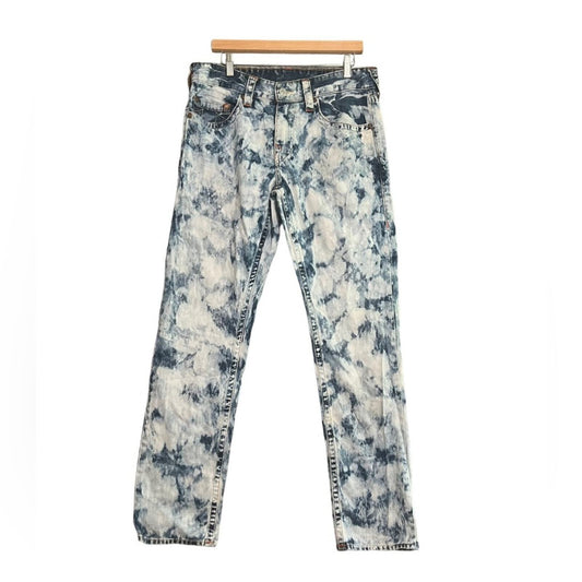 True Religion Mens Size 32 Section Slim Seat Bleached Denim Jeans