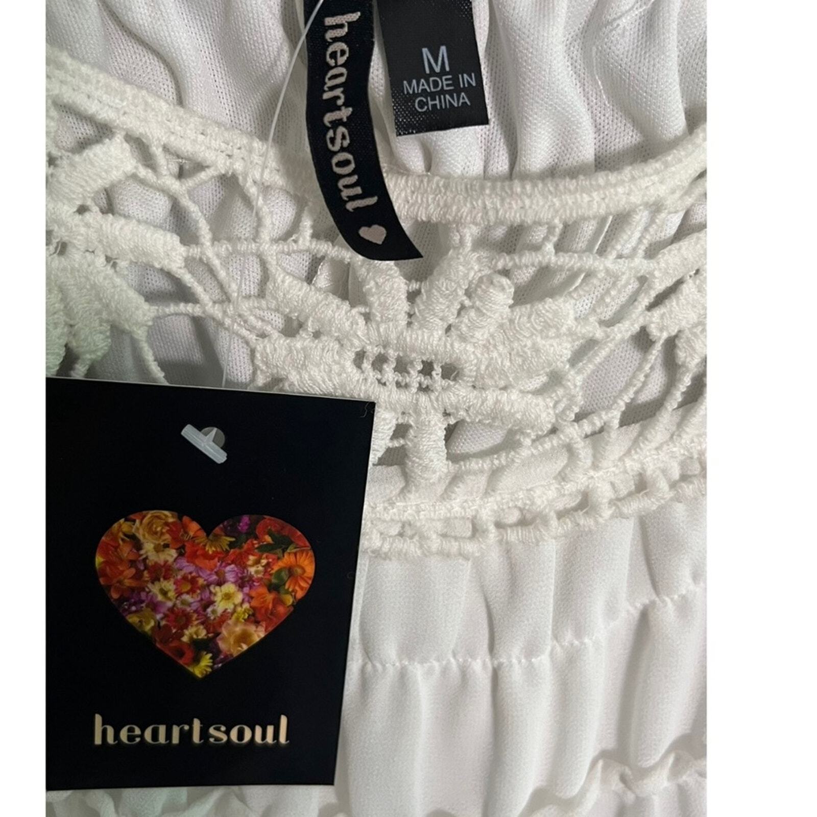 HeartSoul Womens Medium White Mini 3/4 Length Sleeve Dress NWT
