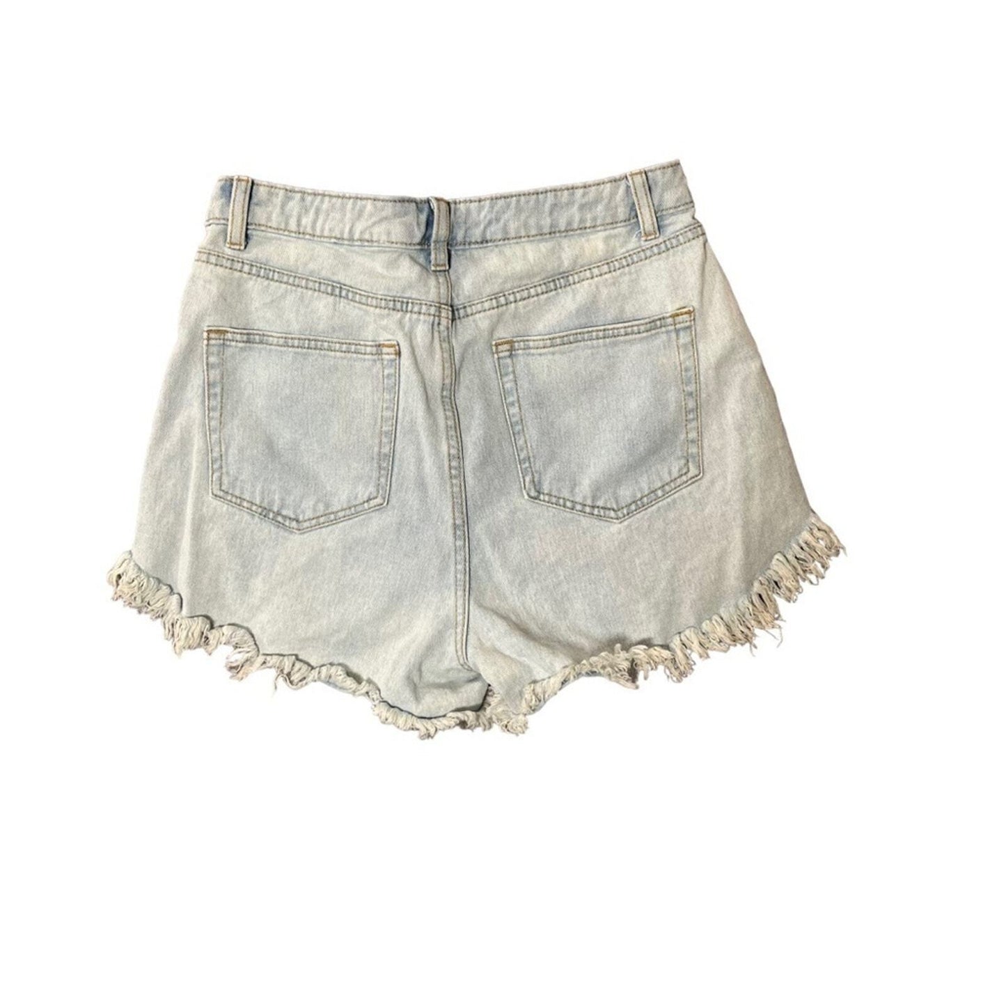 Wild Fable Womens 8 High Rise Distressed Freyed Bottom Light Washed Denim Short