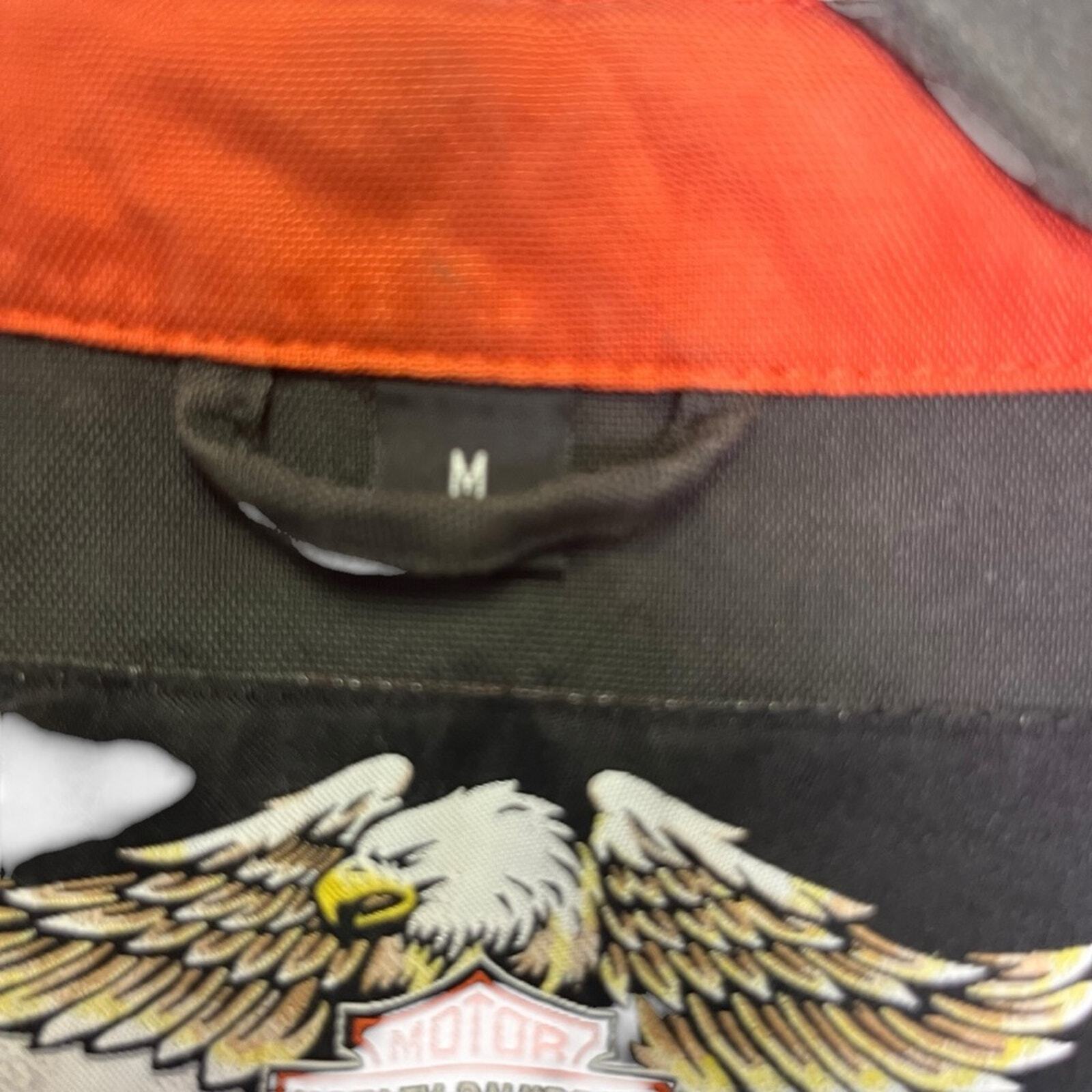 Harley Davidson 2008 Size Medium Orange Black Long Sleeve Lightweight Jacket