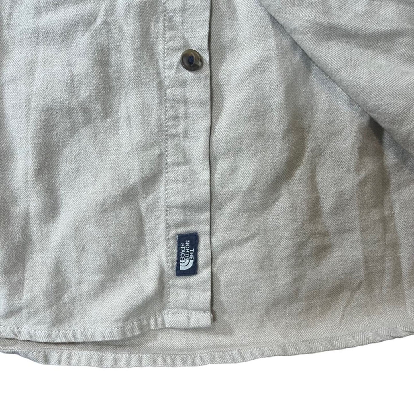 The North Face Mens Size Med Khaki Long Sleeve Front Pockets Button Down Shirt