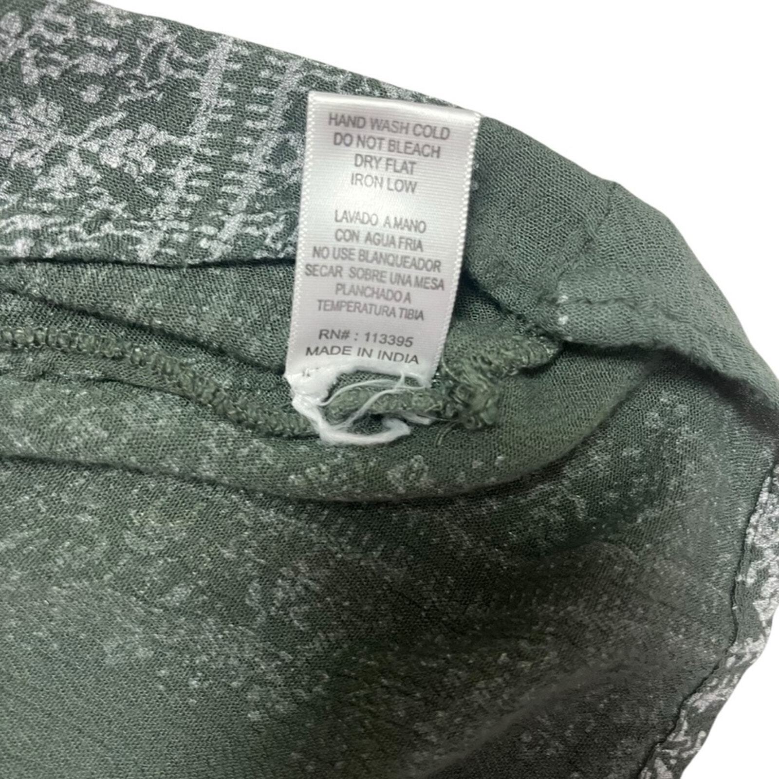 Altar'd State Womens Size Small Green Cream Off The Shoulder Bell Sleeve Top