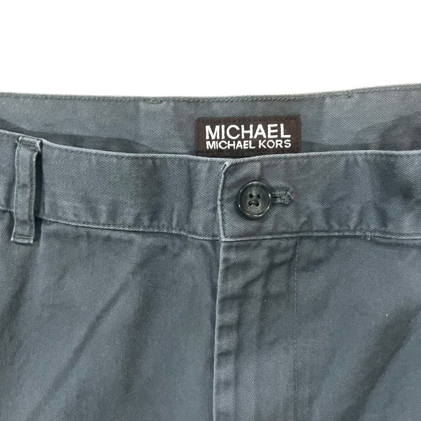 Michael Kors Mens 36 Blue Gray Flat Front 4 Pocket Chino Shorts