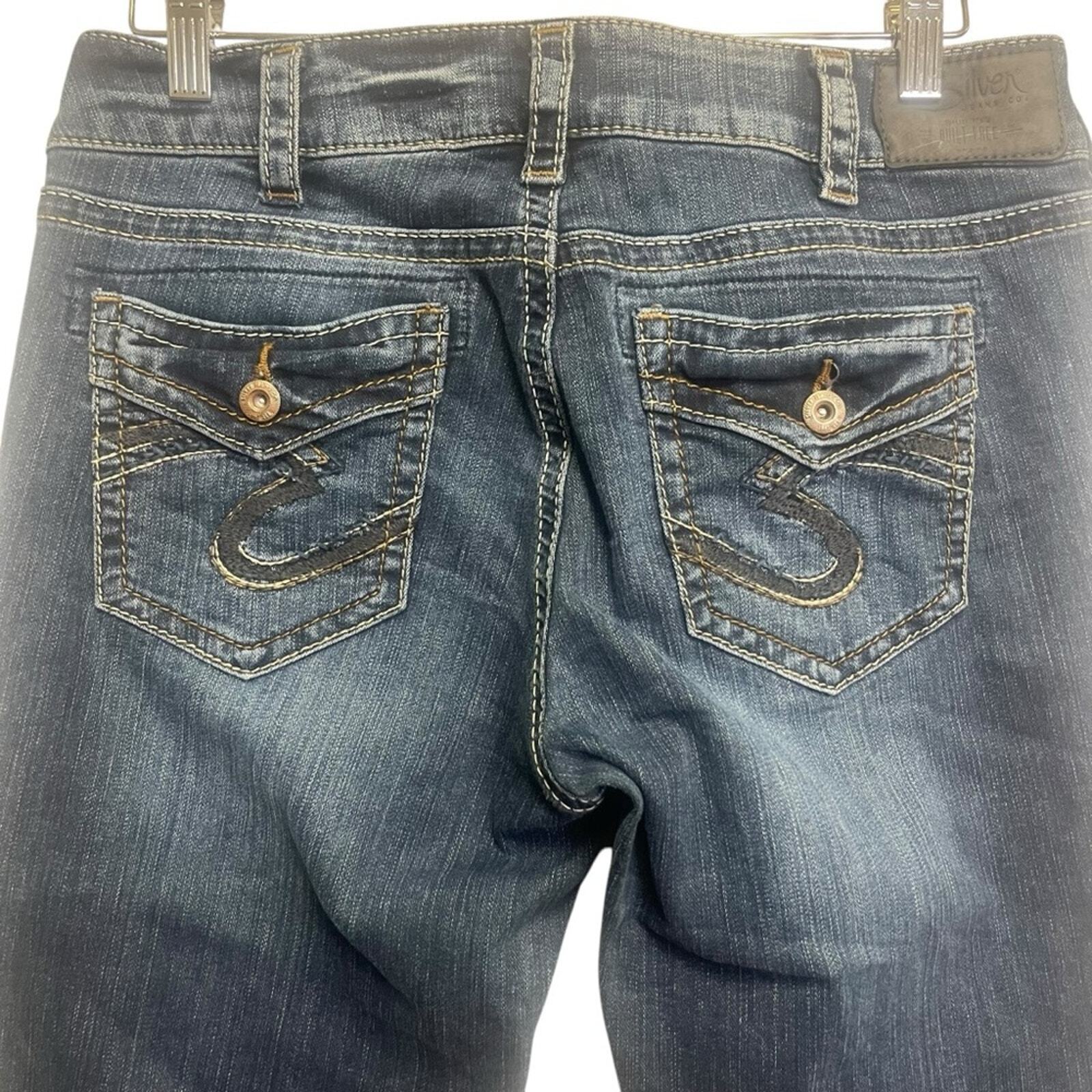 Silver Jeans Co Womens Suki Mid Boot Super Stretch Size 32x31 Medium Wash Jeans