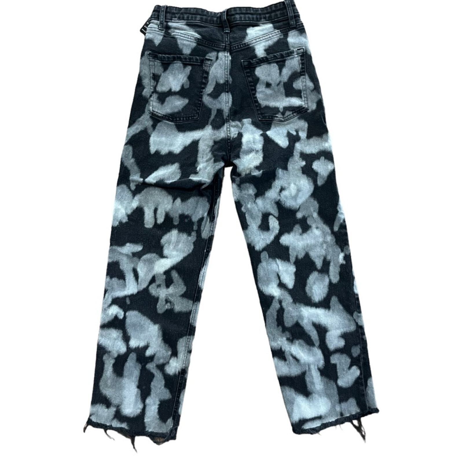 Wild Fable Women's Size 6 Super High Rise Straight Button Fly Gray Black Jeans