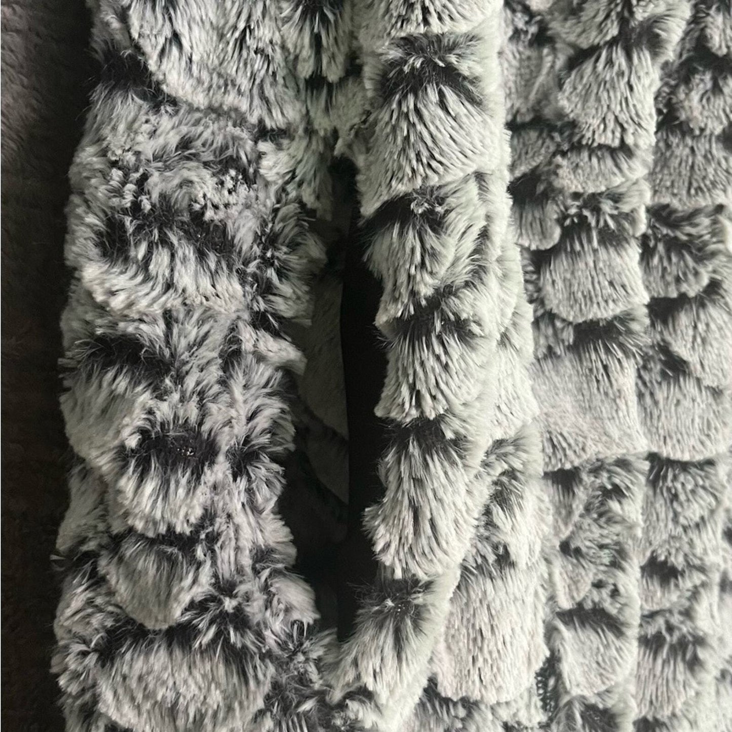 Simply Southern Womens Large Gray Bubble Fur 1/4 Zip Front Pockets Pullover