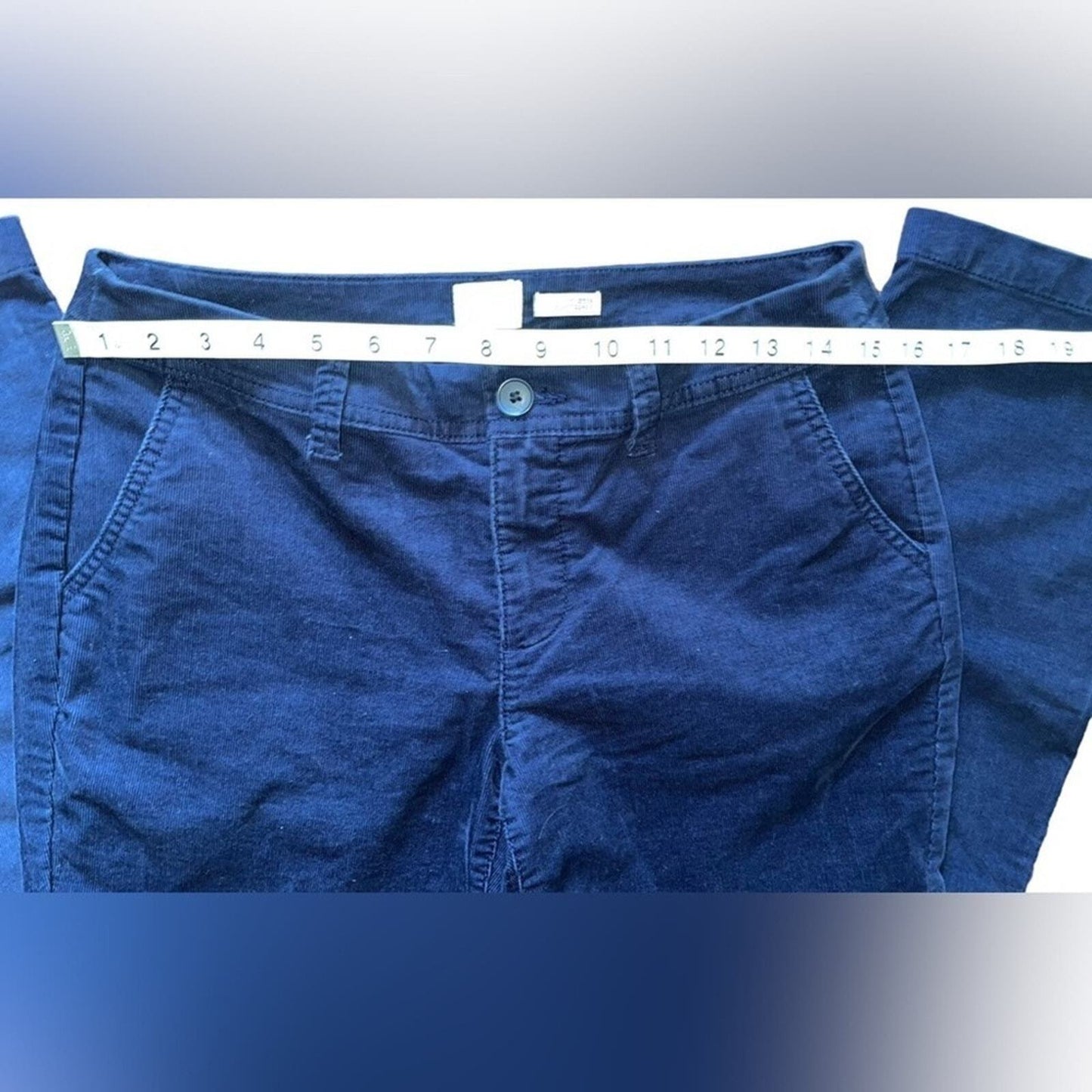A New Day Womens Size 4 Navy Corduroy Flat Front Stretch Pants 