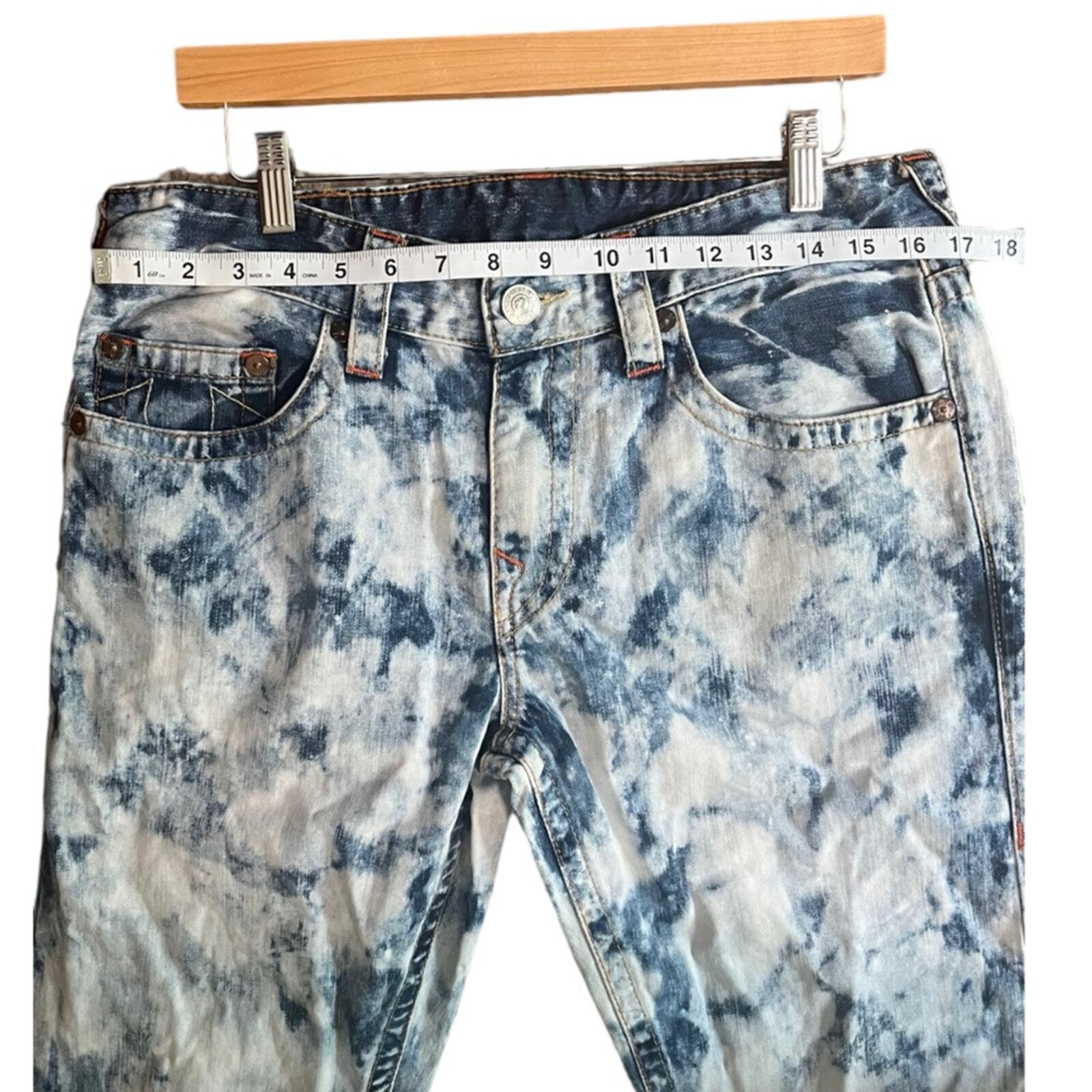 True Religion Mens Size 32 Section Slim Seat Bleached Denim Jeans