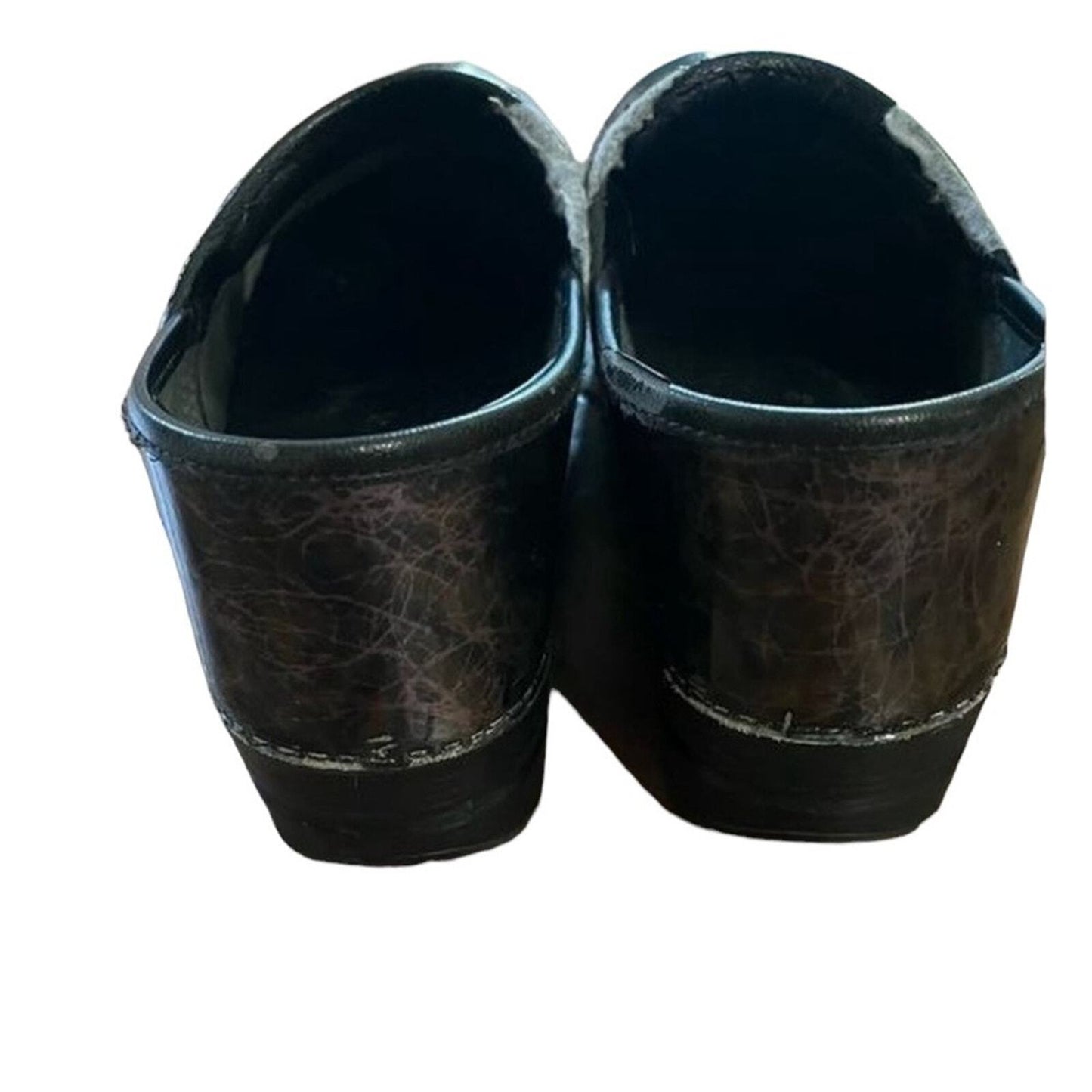 Dansko Professional Patent Iridescent Clog Mule Slip On Black Purple Size 40