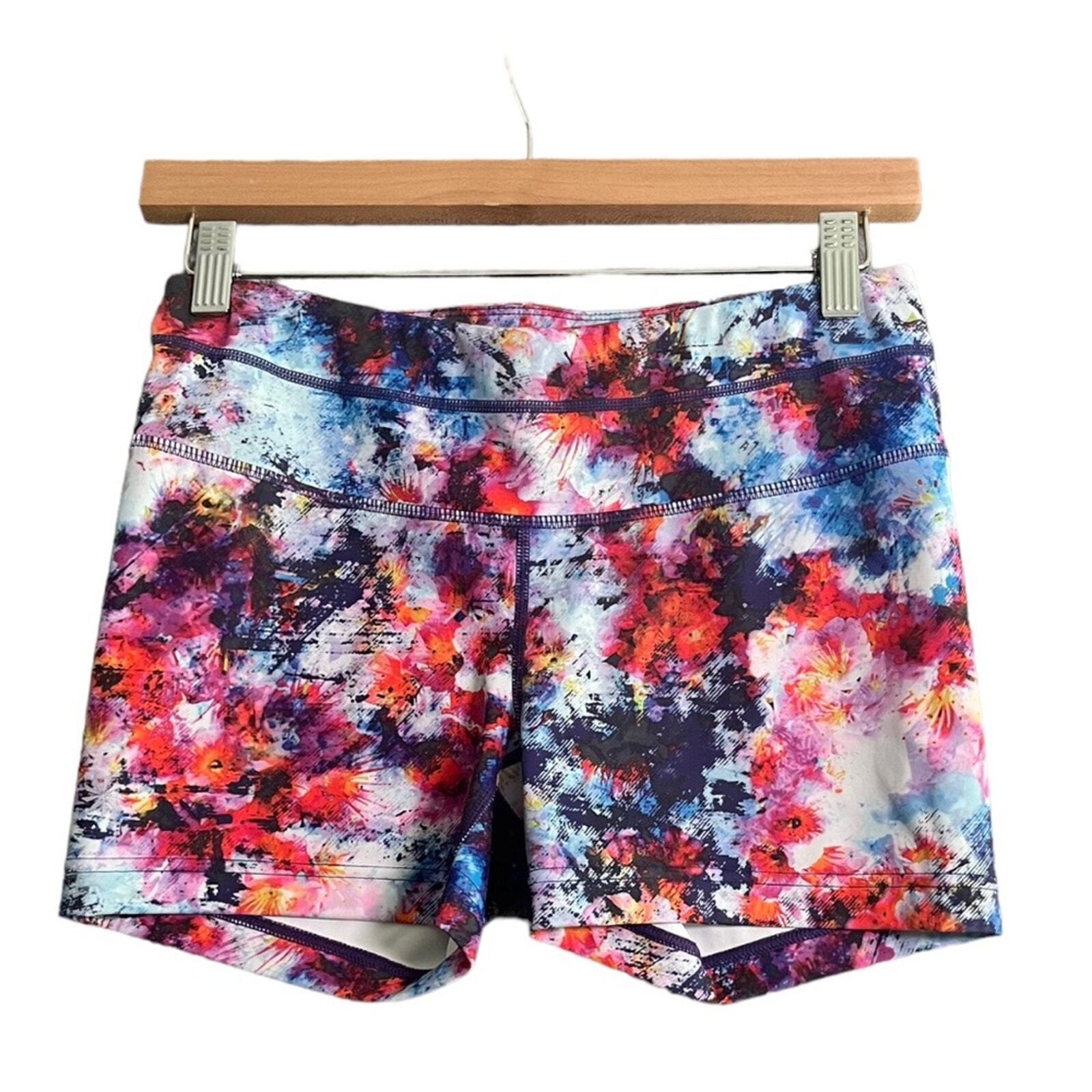 ATHLETA Womens Splash Shorts Small Hypersonic Sonar Pop Art Pink Blue  