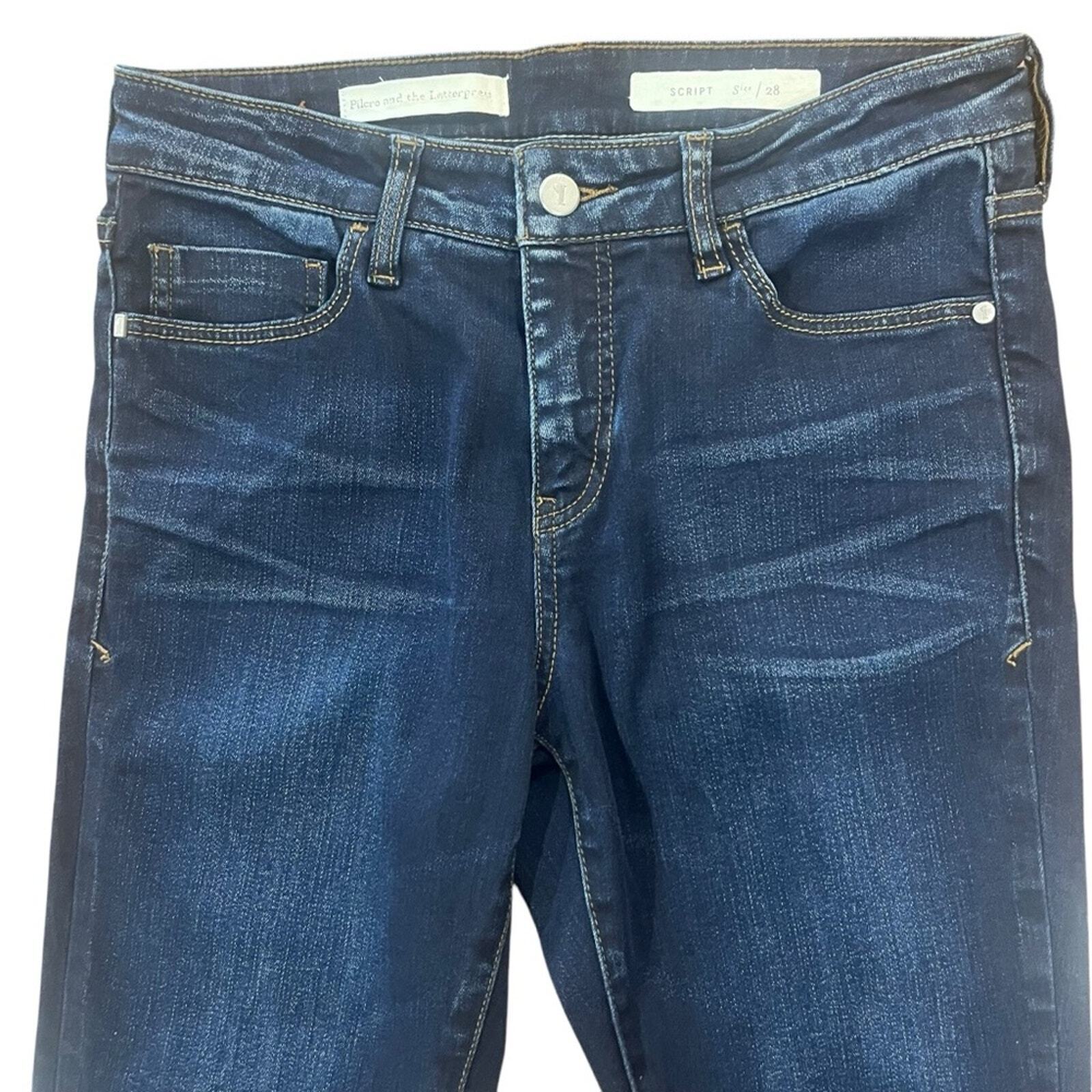 Pilcro and The Letterpress Script Womens Size 28 Dark Wash Denim Jeans