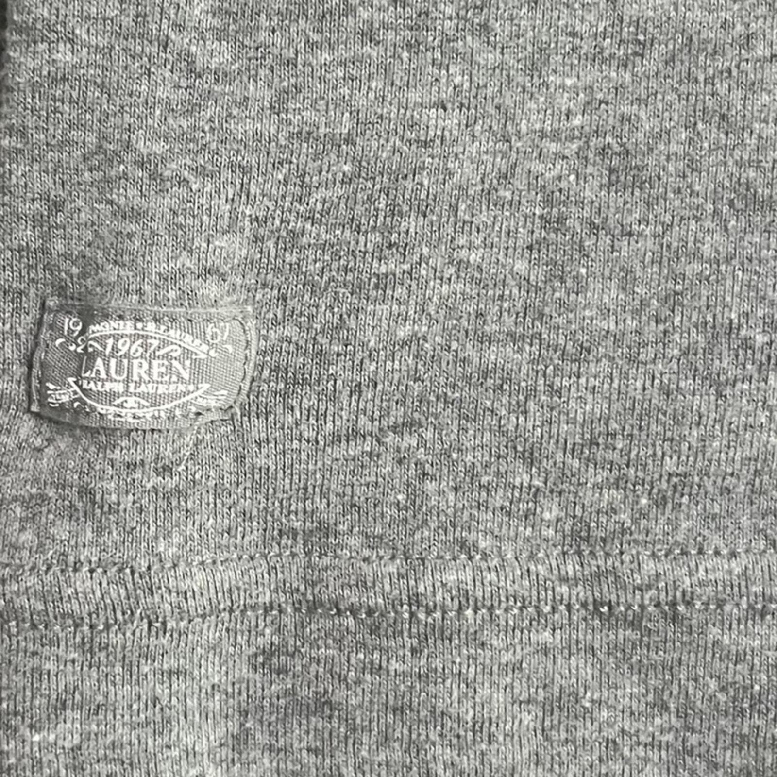 Lauren Ralph Lauren Henley Womens Medium Gray Long Sleeve 3/4 Button Down 