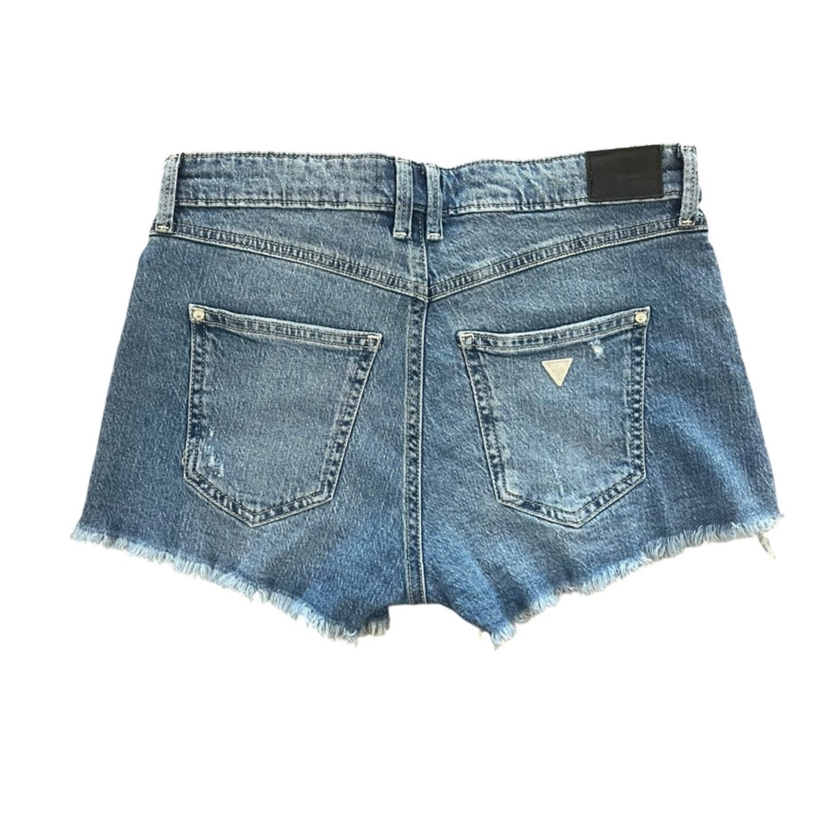 Guess Womens Cutoff Shorts Size 28 High Rise Distressed Rugged Frayed NWT