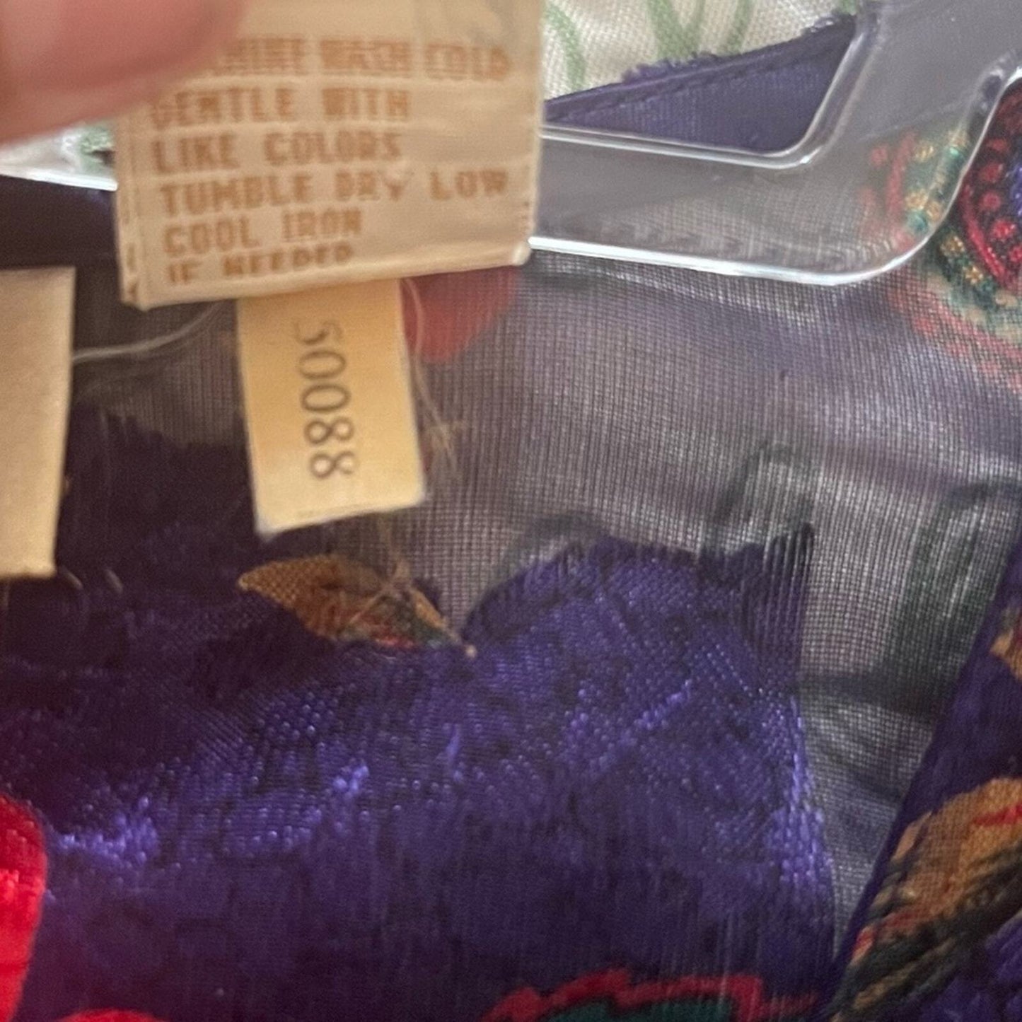 Vintage Victoria's Secret Womens Small Gold Label Red Purple Floral Kimono Top