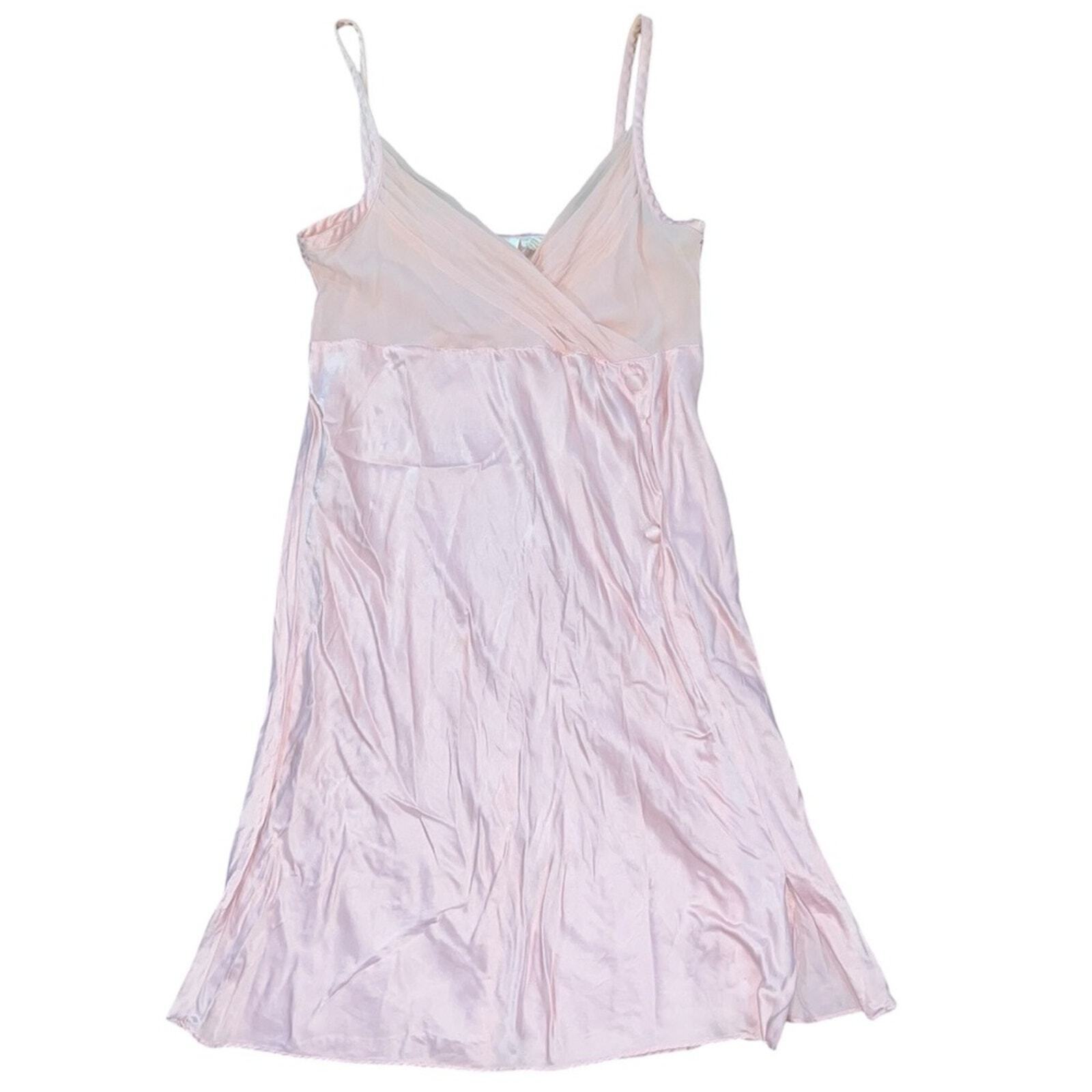 Vintage Victoria's Secret Womens Size M Blush Pink 100% Pure Silk Night Gown